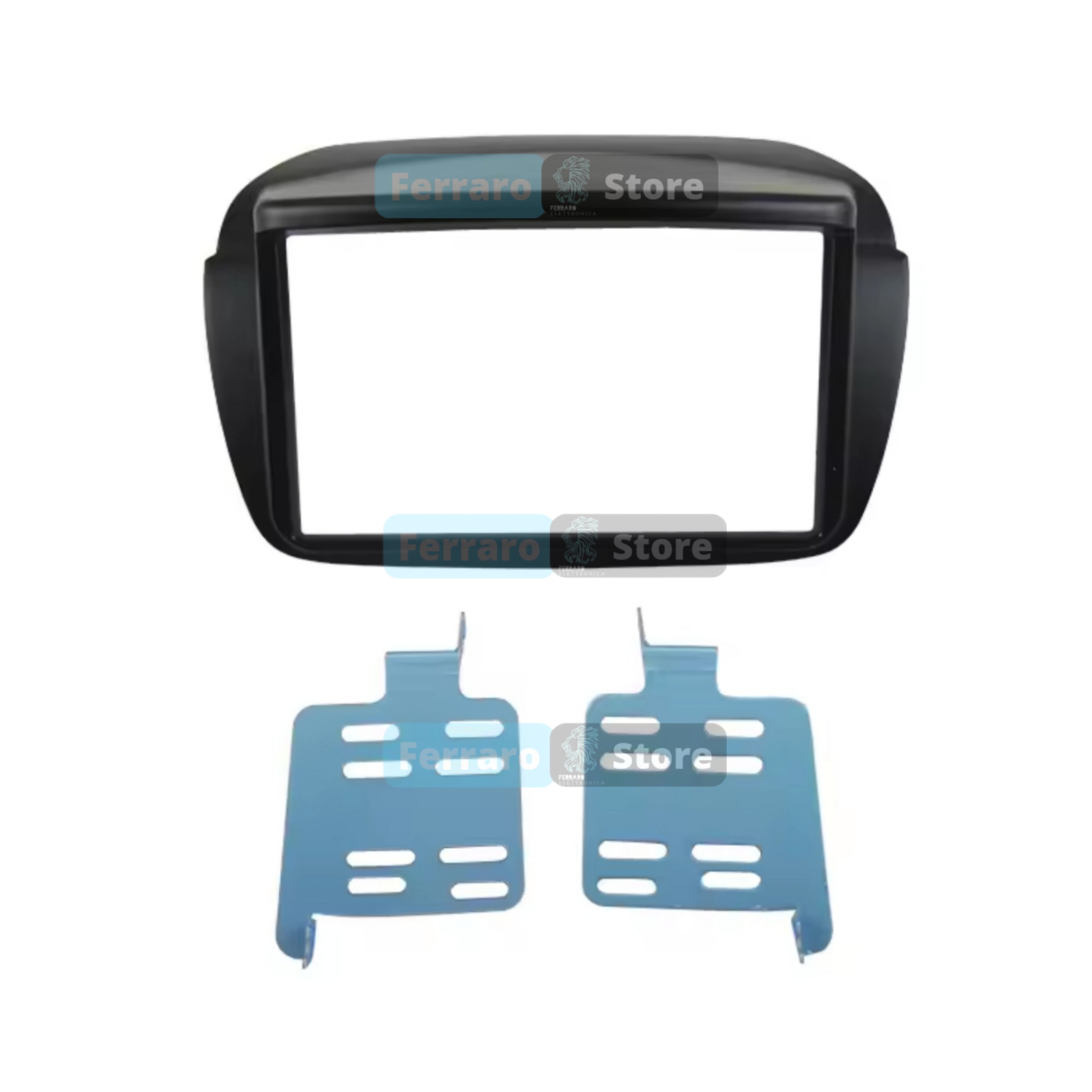 Mascherina Autoradio 2 DIN Per Toyota Corolla Verso (2004-2009) Colore Argento, Con Vano Portaoggetti