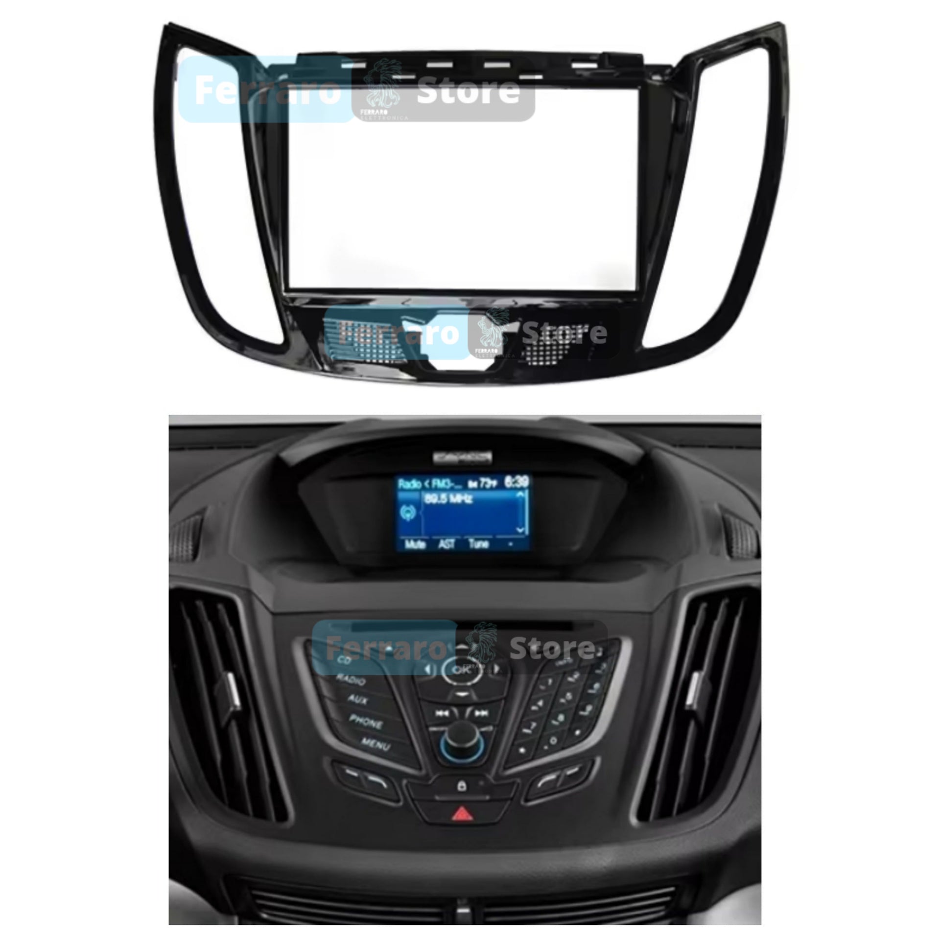 Mascherina Per Autoradio 9 Pollici Per Ford Kuga 2013-2019 – Plastic ABS, Plug & Play, Montaggio Facile