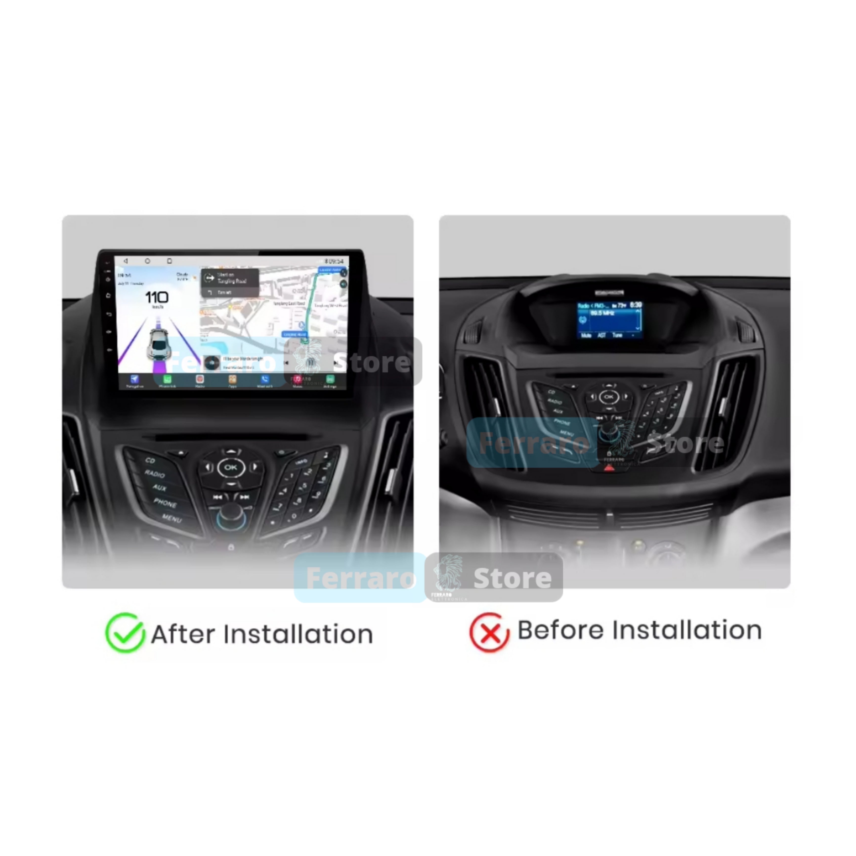 Car Radio for FORD ESCAPE, KUGA 2, C-MAX [2012 - 2019] - 2GB/4GB/6GB/8GB Car Radio with Intelligent System, GPS, Navigator, 2Din 9"Inch, Wifi