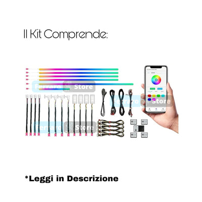 Ambient Light per Mercedes Classe B w246, Universale, Luci Ambiente con Comando da App, RGB Led, Led Dinamico