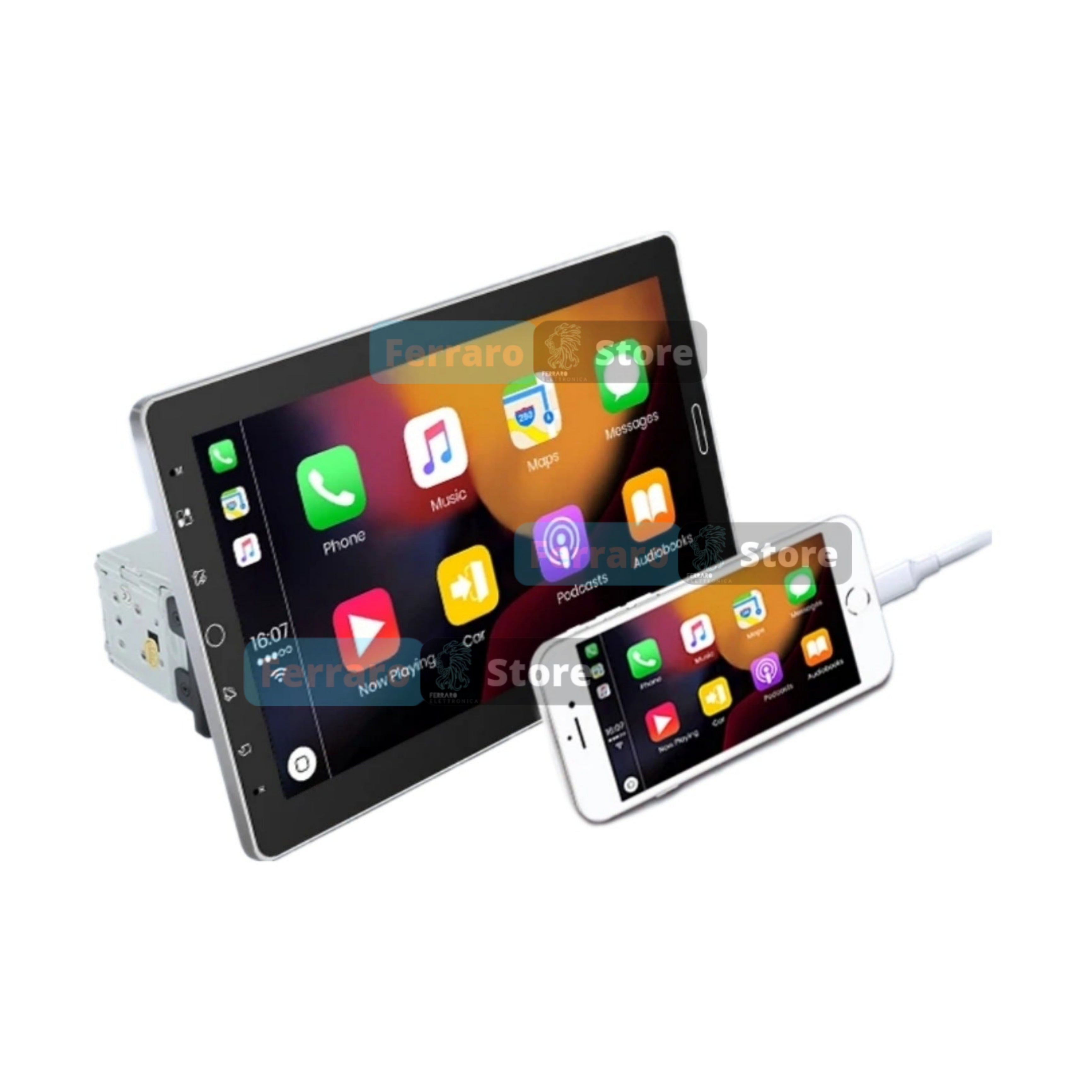 Autoradio Universale Estraibile | 1Din 10" Pollici | Bluetooth | Radio | Mirror Link Android e IOS | CarPlay & Android Auto