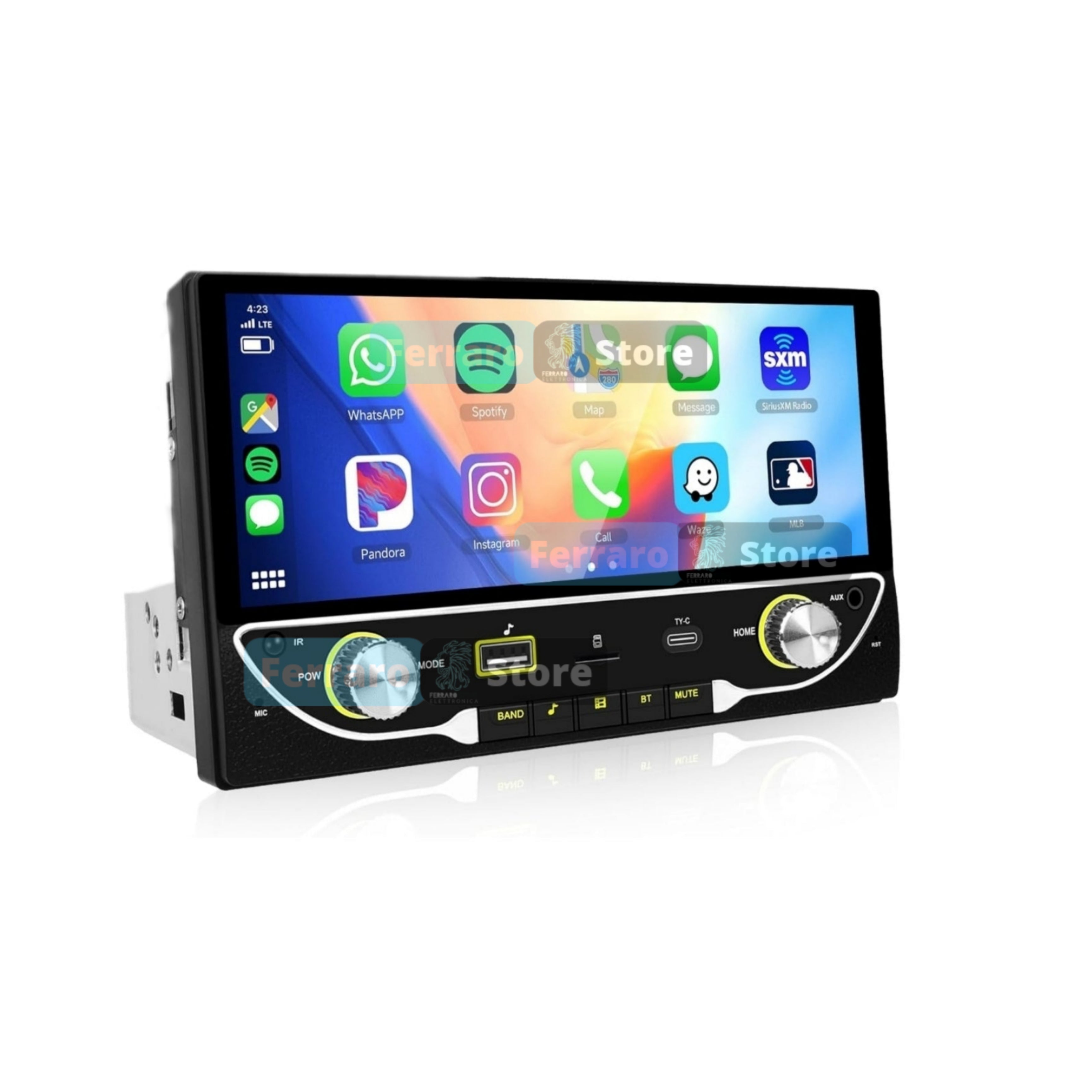 Autoradio Universale Fisso | 1Din 6.8"Pollici | Bluetooth | Radio | USB | Navigatore | CarPlay & Android Auto Cablato