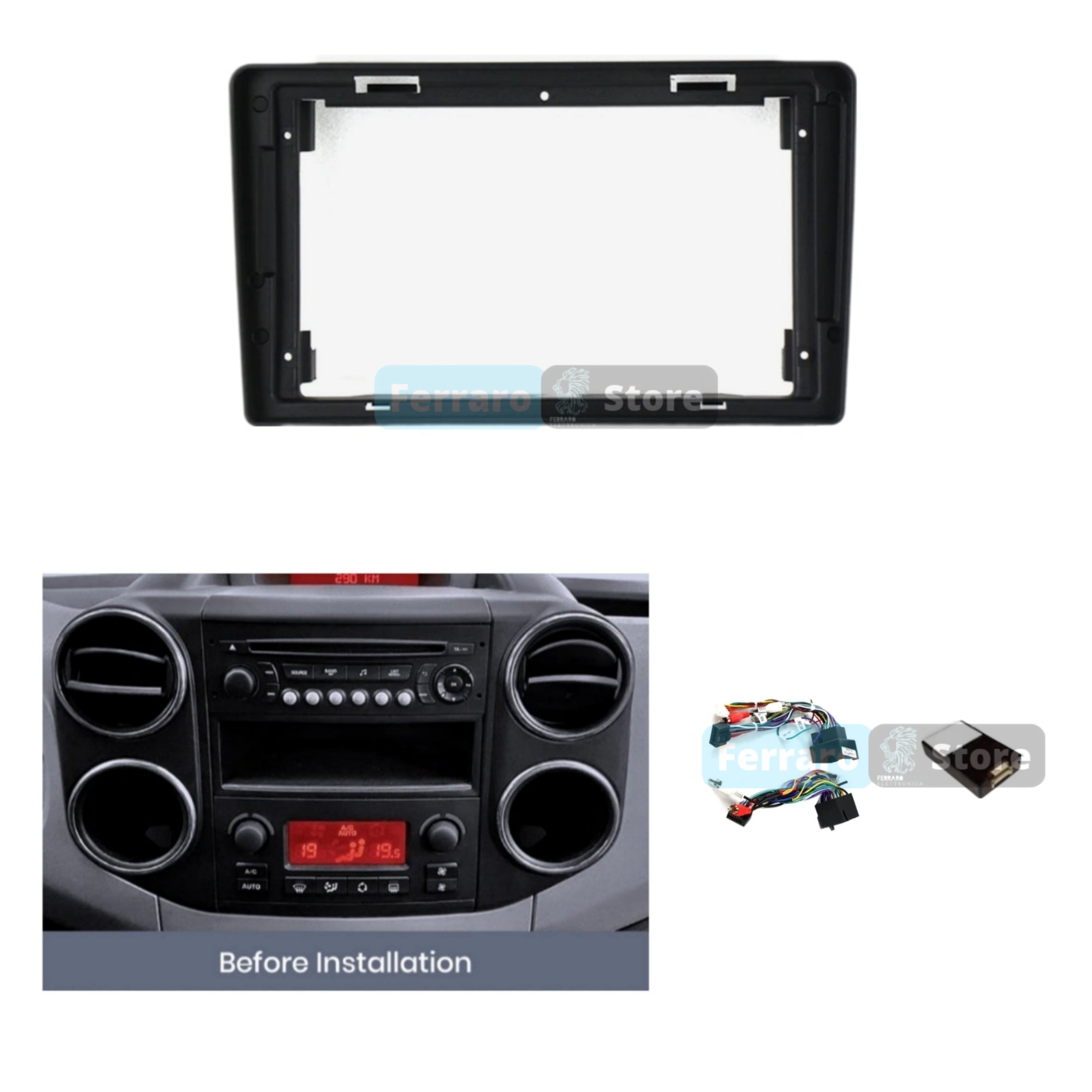 9" Inch Car Radio Mounting Kit CITROEN BERLINGO B9 [2008 - 2019] - Panel, Android Car Radio Wiring