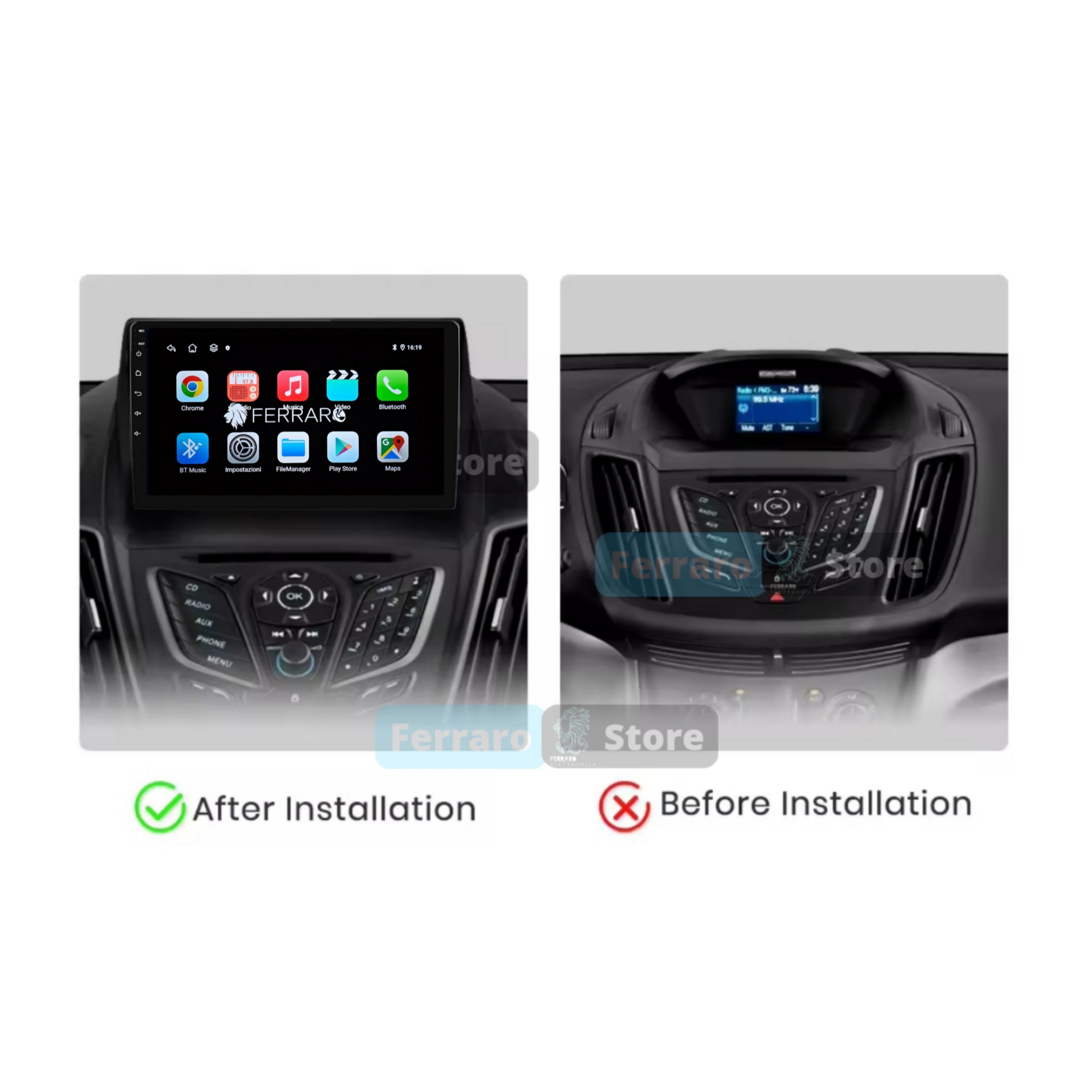 Autoradio per Ford Escape | Kuga 2 | C-Max 9" | 2012-2019 | Android | Bluetooth | CarPlay | Android Auto | 2GB/4GB/6GB/8GB Ram