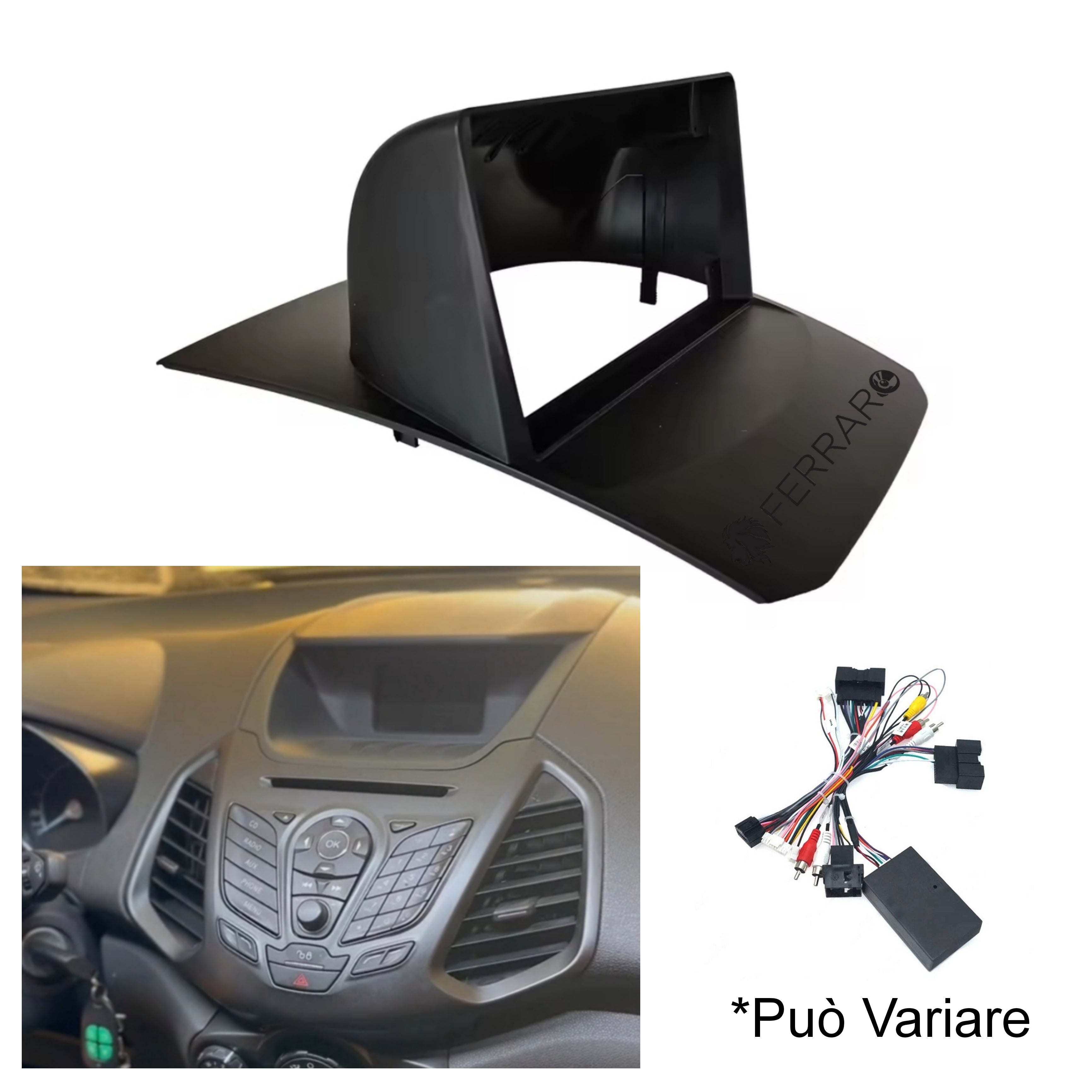 Kit Montaggio Autoradio 9"Pollici Ford Fiesta | 2008-2017 | Mascherina |  Cablaggio | per Autoradio Android