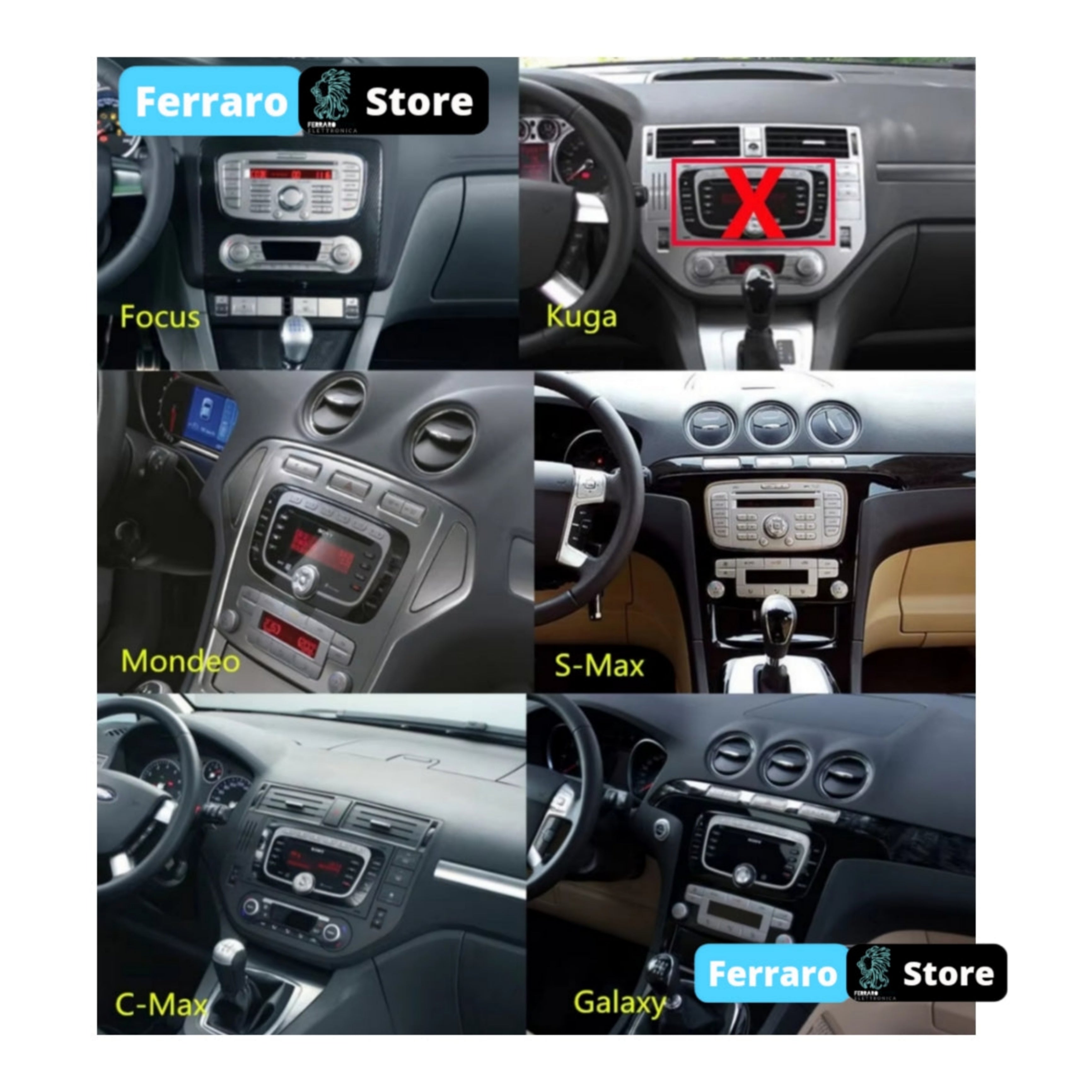 Autoradio per Ford Universale 7" | Anni in Descrizione | Android | Bluetooth | CarPlay | Android Auto | 2GB/4GB/6GB/8GB Ram