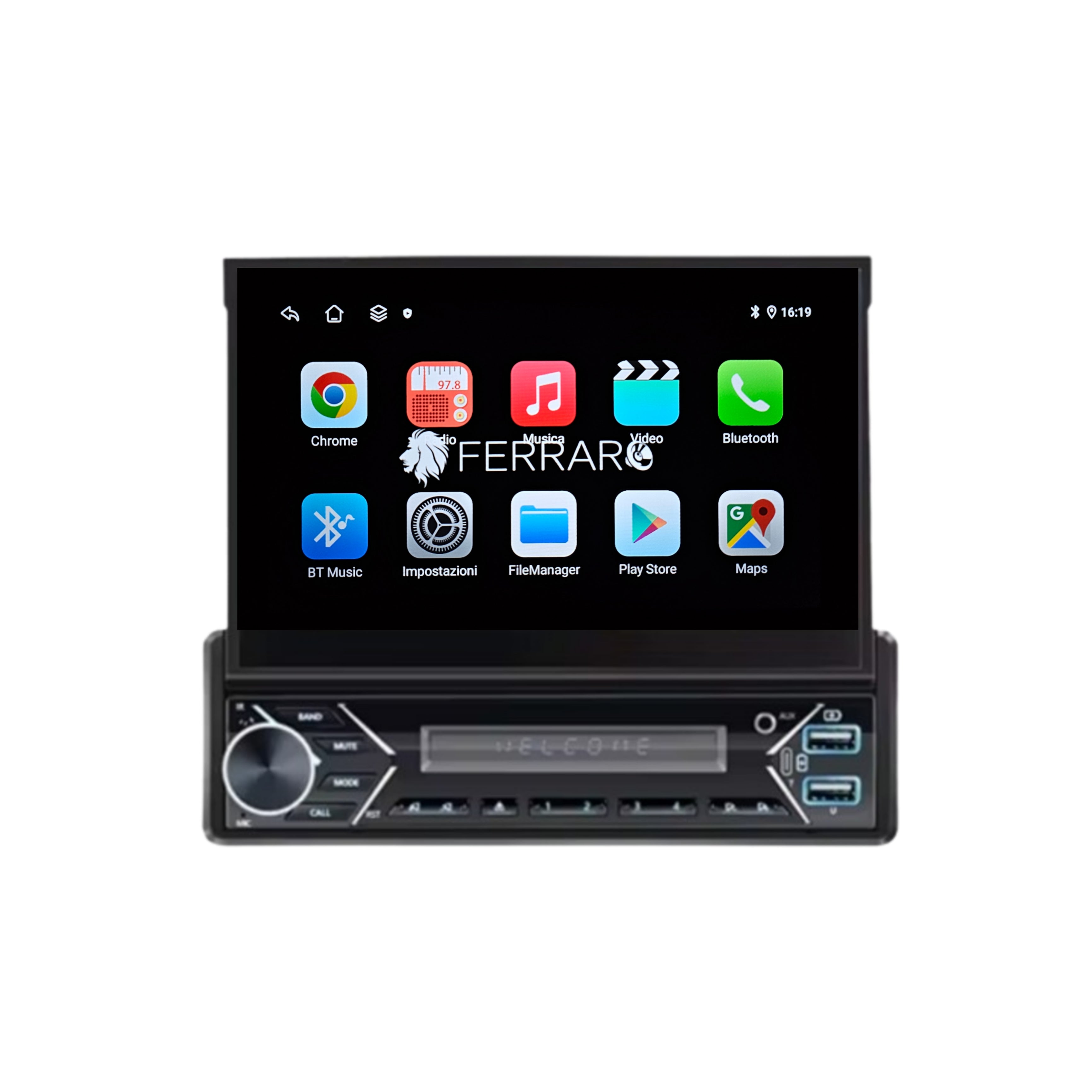 Autoradio per Peugeot 206/206cc/206sw 7" | 2001-2008 | Android | Motorizzato | Bluetooth | CarPlay | Android Auto | 1GB/2GB Ram