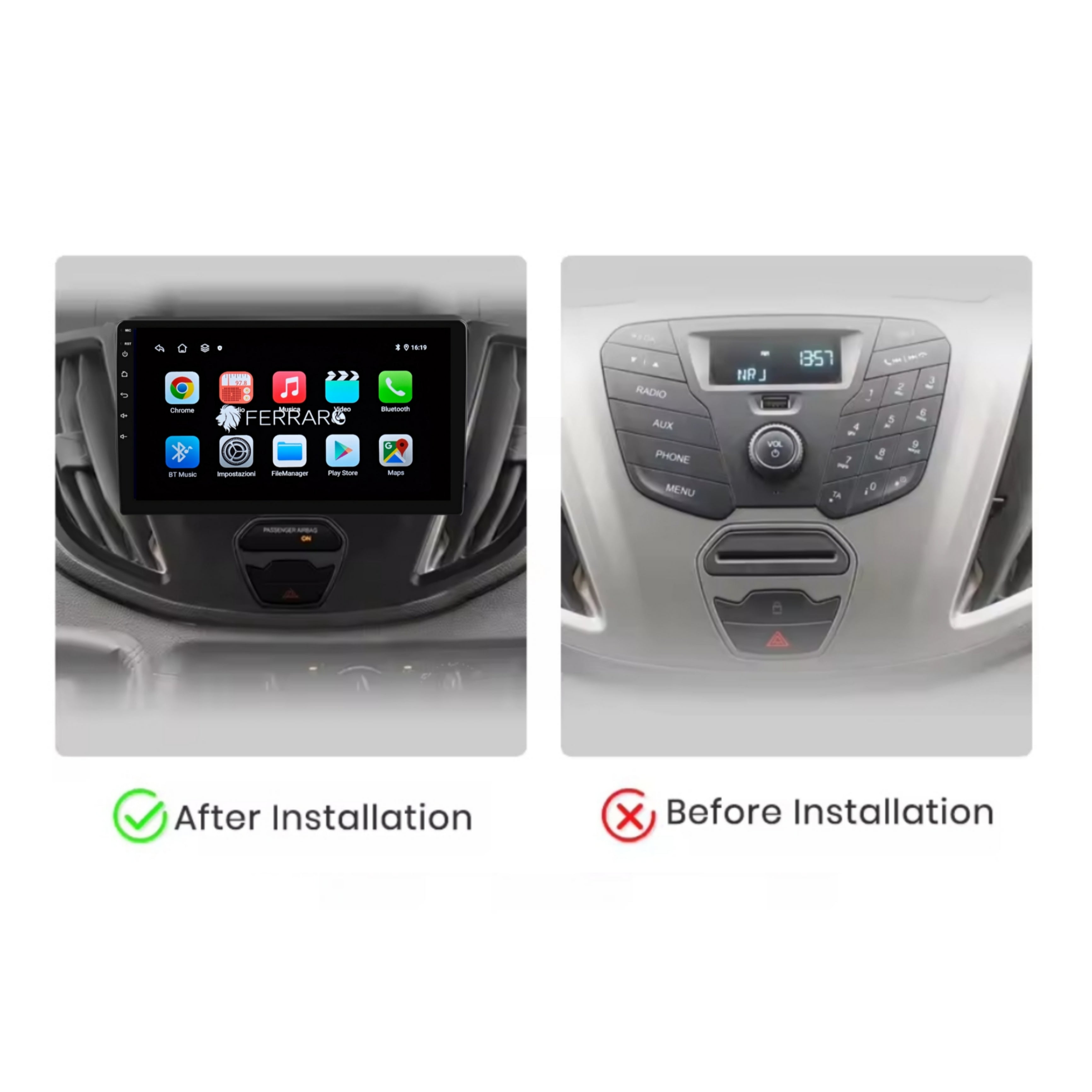 Autoradio per Ford Transit Van 9" | 2014-2018 | Android | Bluetooth | CarPlay | Android Auto | 2GB/4GB/6GB/8GB Ram