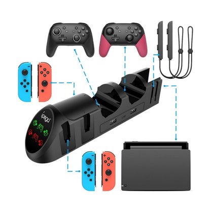 Stazione Ricarica Multifunzione | PG-9187 | Compatibile per Nintendo Switch Joycon | Pro