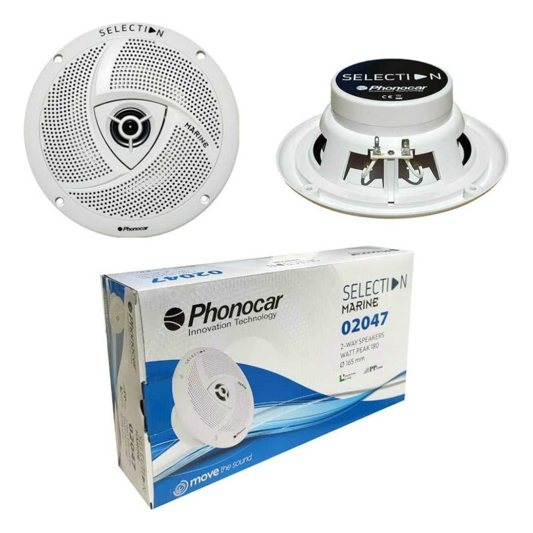 Phonocar Coppia 02047 | Coassiali | Marini/Nautici | 2 Vie 165 mm 6,5" | 90~ Watt Max | Impermeabili