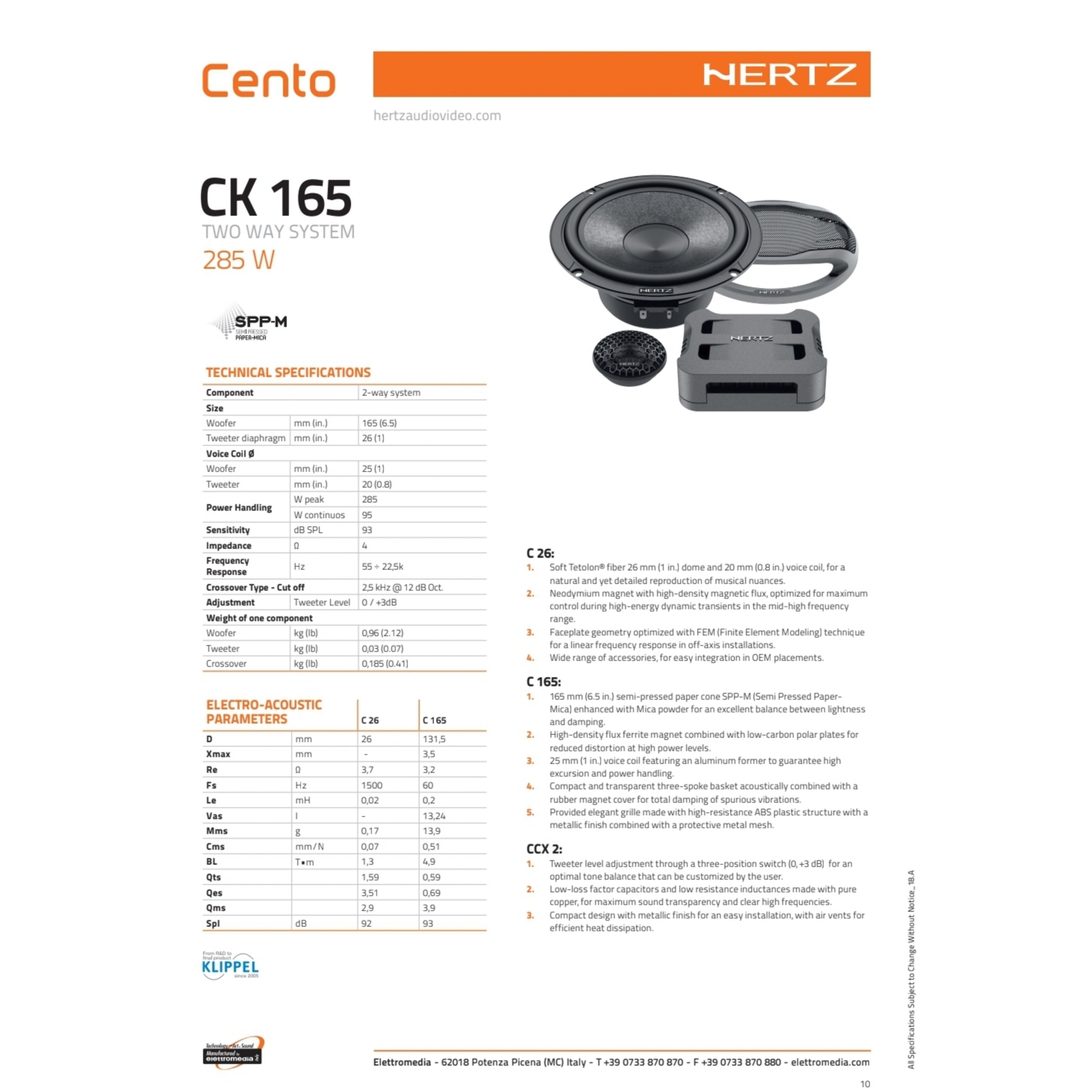 Hertz Kit 6 Casse | CK 165 | CX 165 |  Ant/Post | Ford C-Max dal 2011>