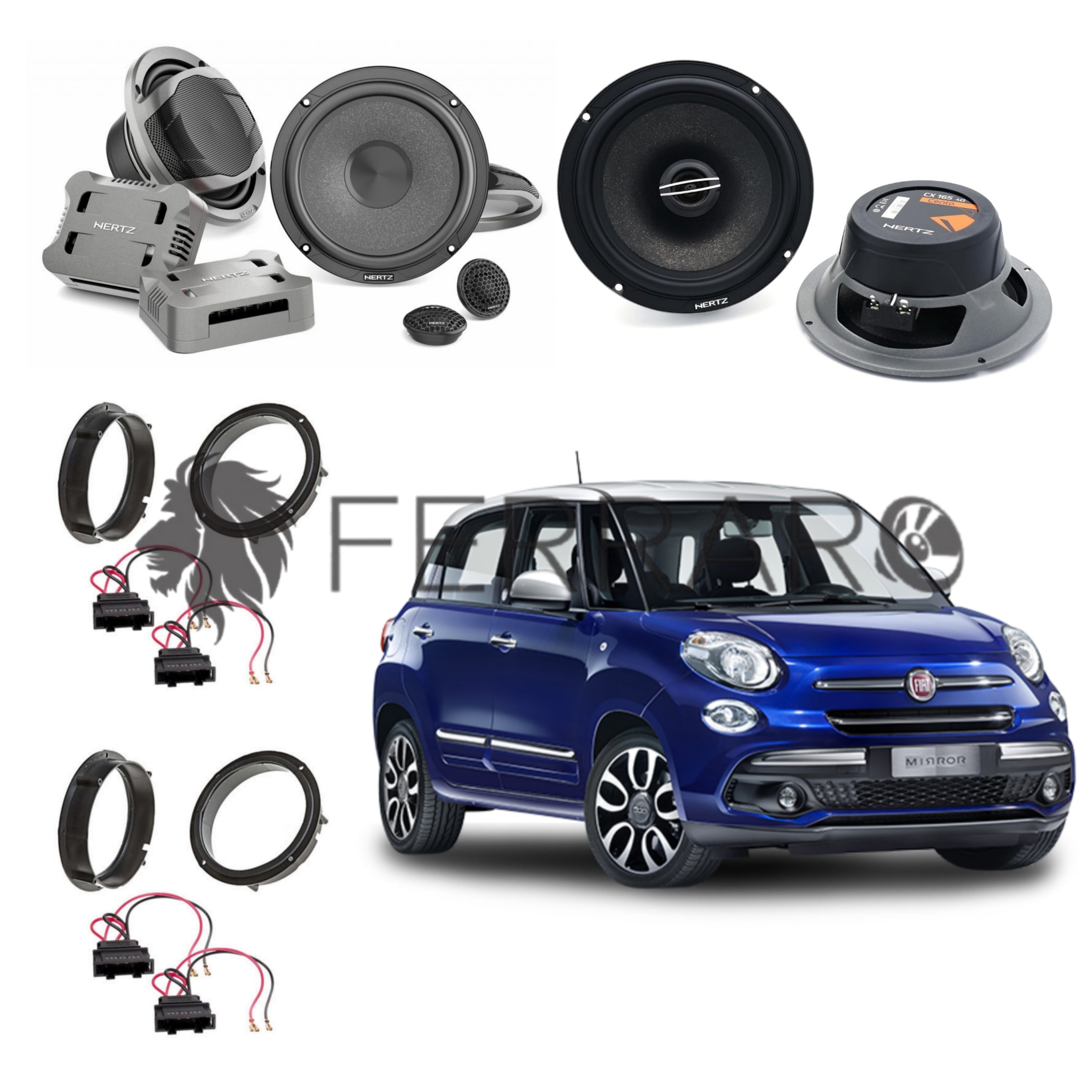 Hertz Kit 6 Casse | CK 165 | CX 165 | Ant/Post | Fiat 500L