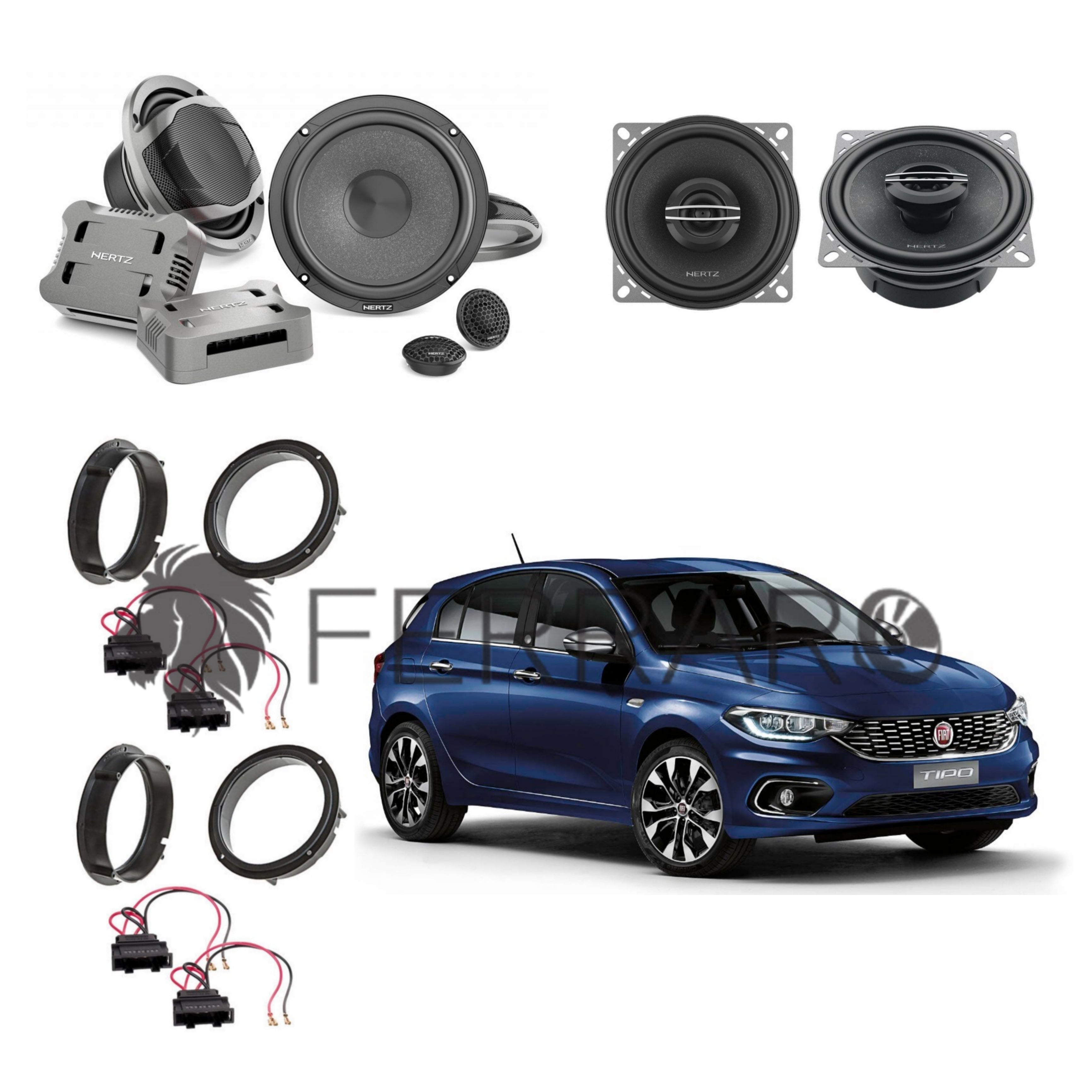 Hertz Kit 6 Casse | CK 165 | CX 100 |  Ant/Post | Fiat Tipo