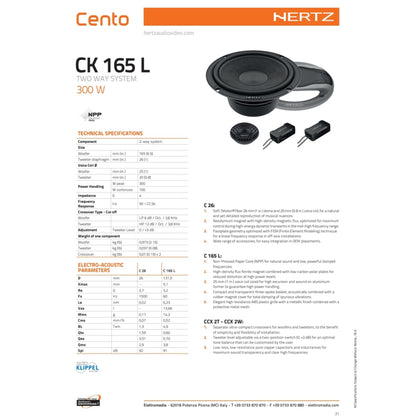 Hertz Kit 6 Casse | CK 165L | CX 100 | Ant/Post | Fiat Tipo 2