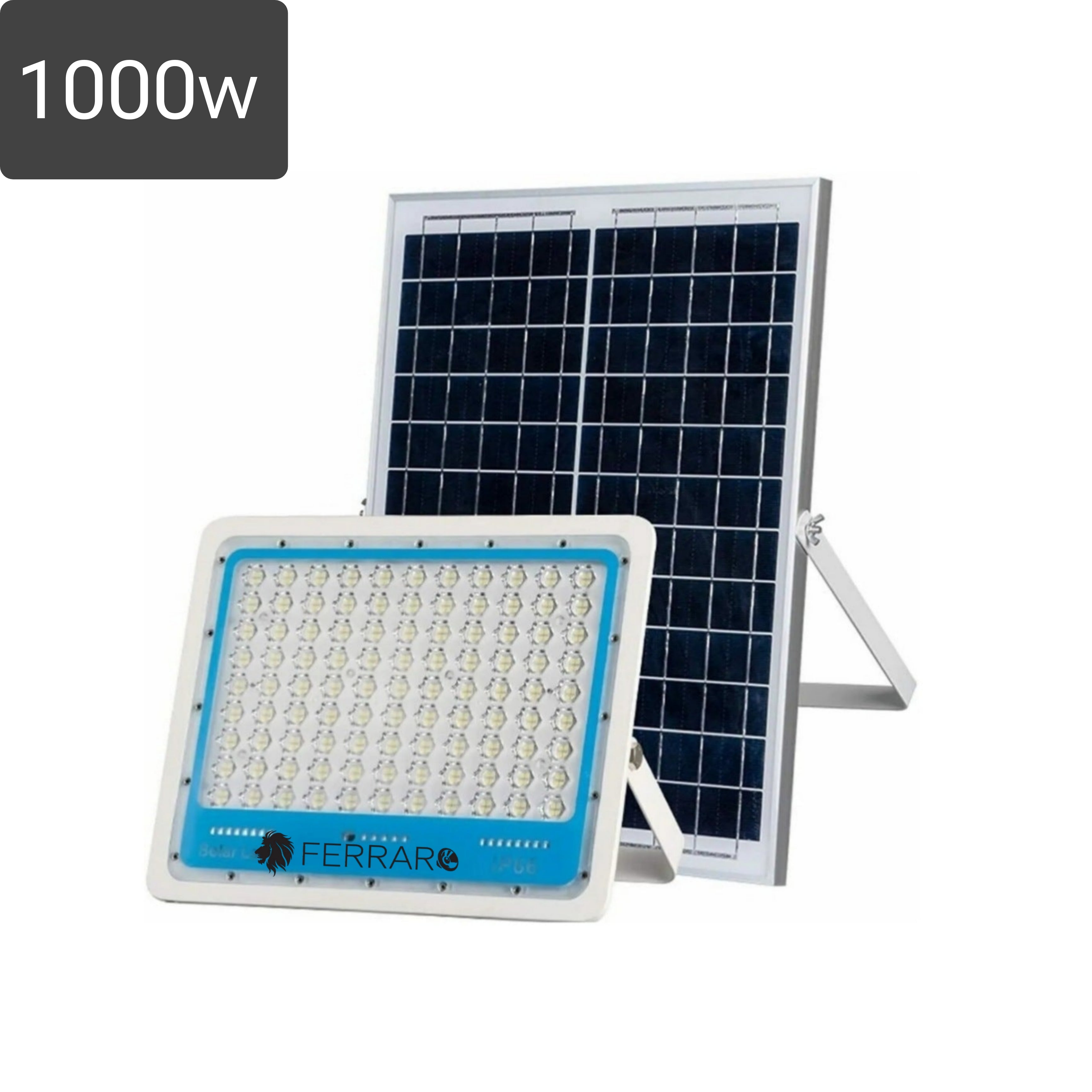 Faro Solare 1000w | Slim | IP66 | Pannello Solare | Telecomando | Luce Fredda | Crepuscolare.