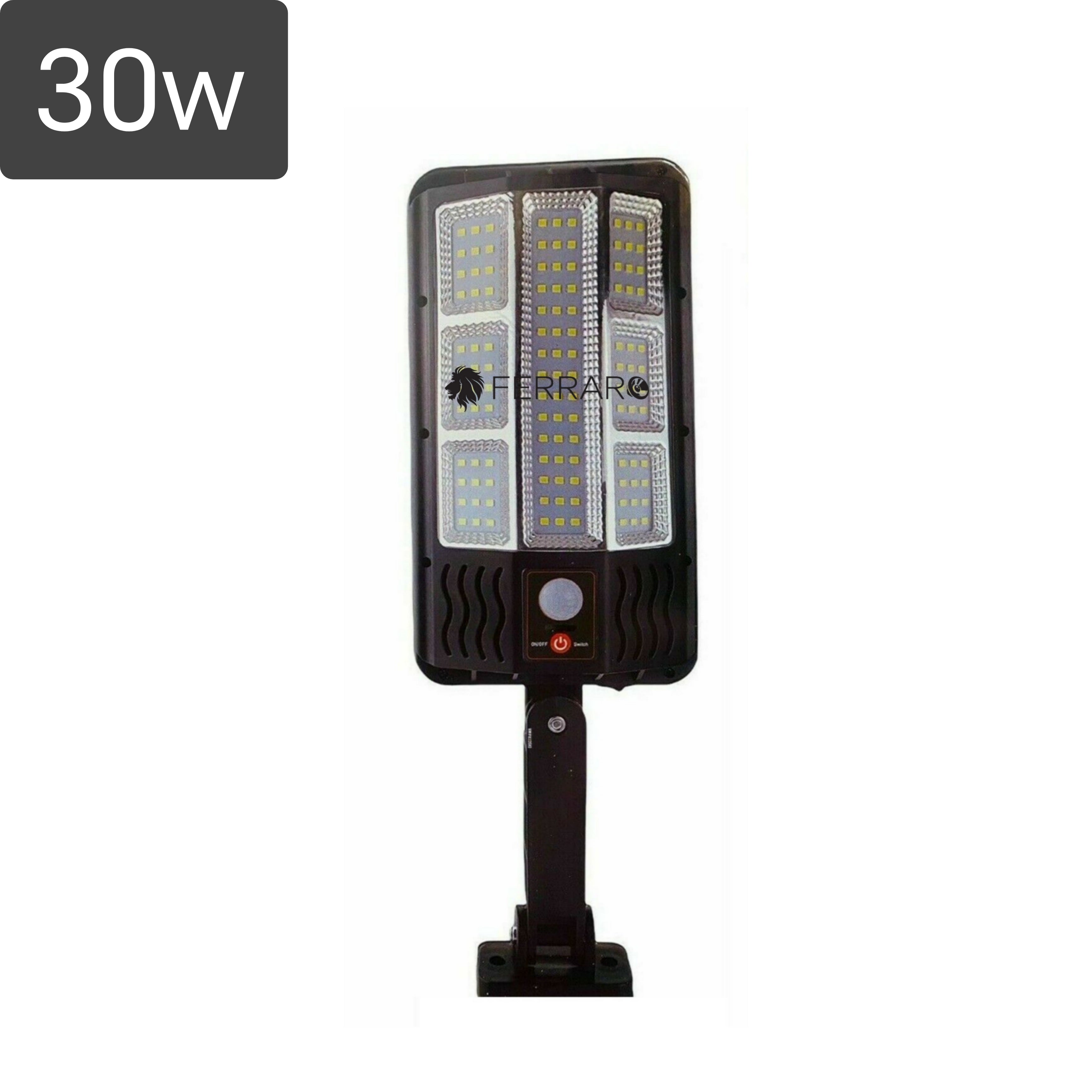 Outdoor Street Light - 30w Solar Street Light, Solar Charging, Motion Sensor, Cold Light.