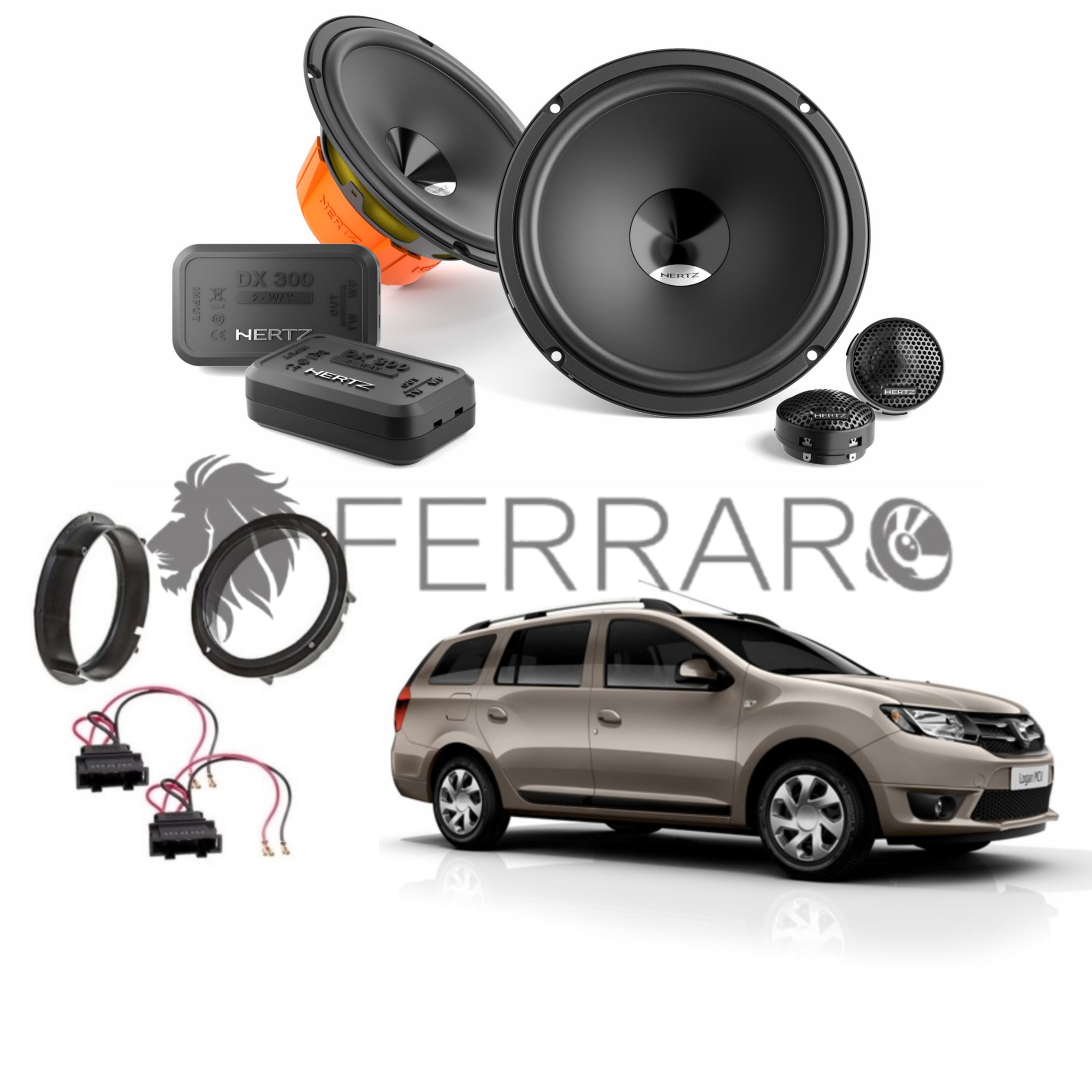 Kit 4 Altoparlanti Casse Anteriori Hertz Dsk 165.3 | Dacia Logan dal 2012>