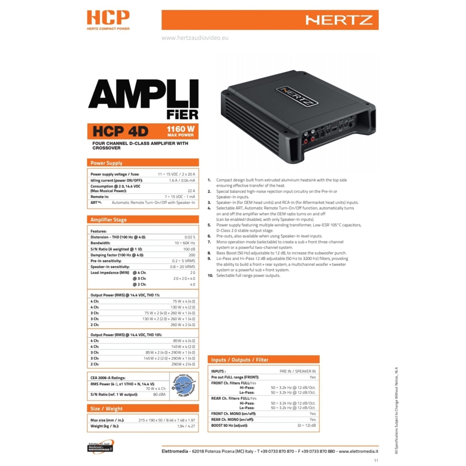 Hertz Impianto | Casse Ant CK165 | Amplificatore HCP4D 760w | Sub DBX 30.3 1000w