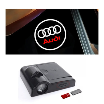 AUDI Door Sill Light - Wireless, Battery Operated, Complete KIT with Magnet.