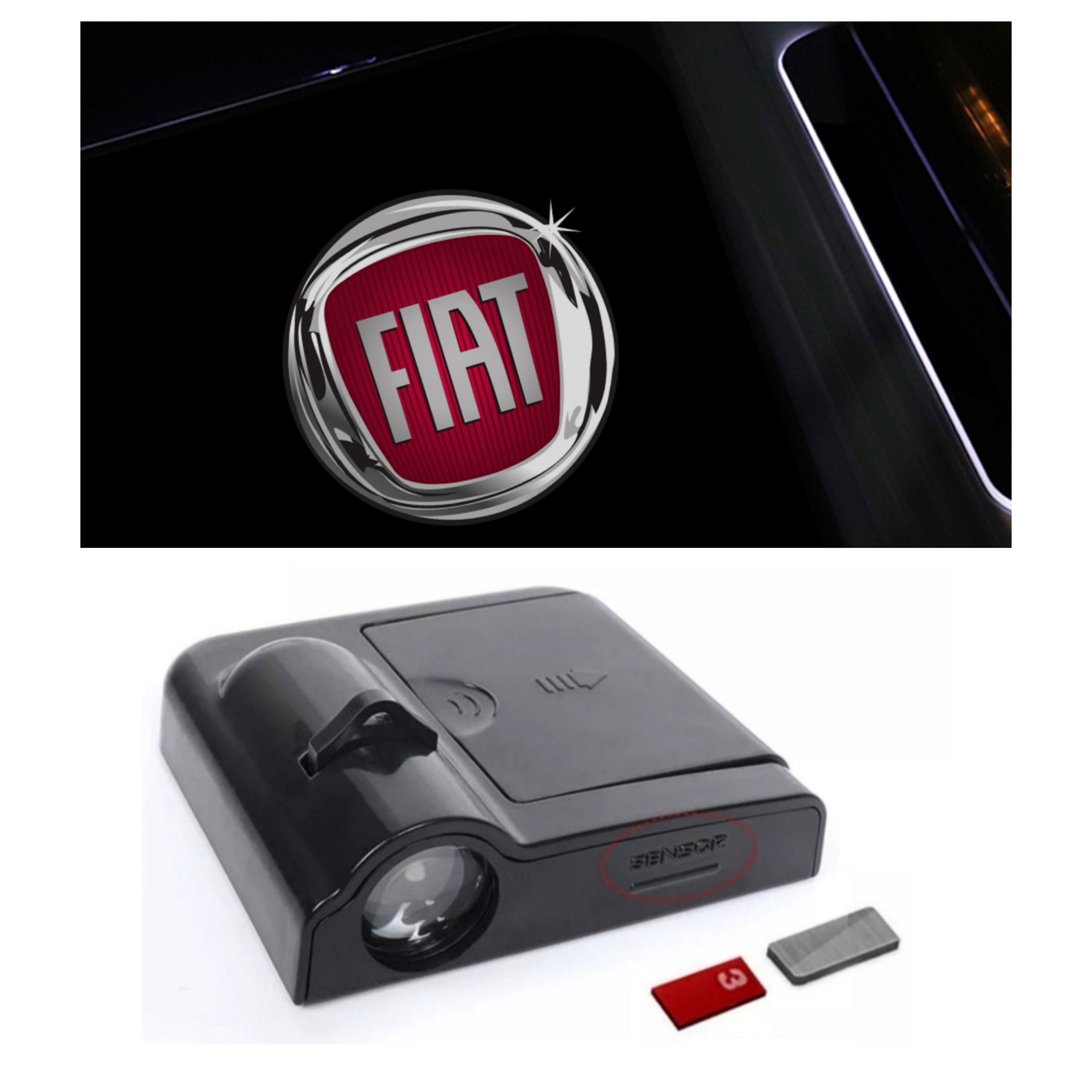 FIAT Door Sill Light - Wireless, Battery Operated, Complete KIT with Magnet.