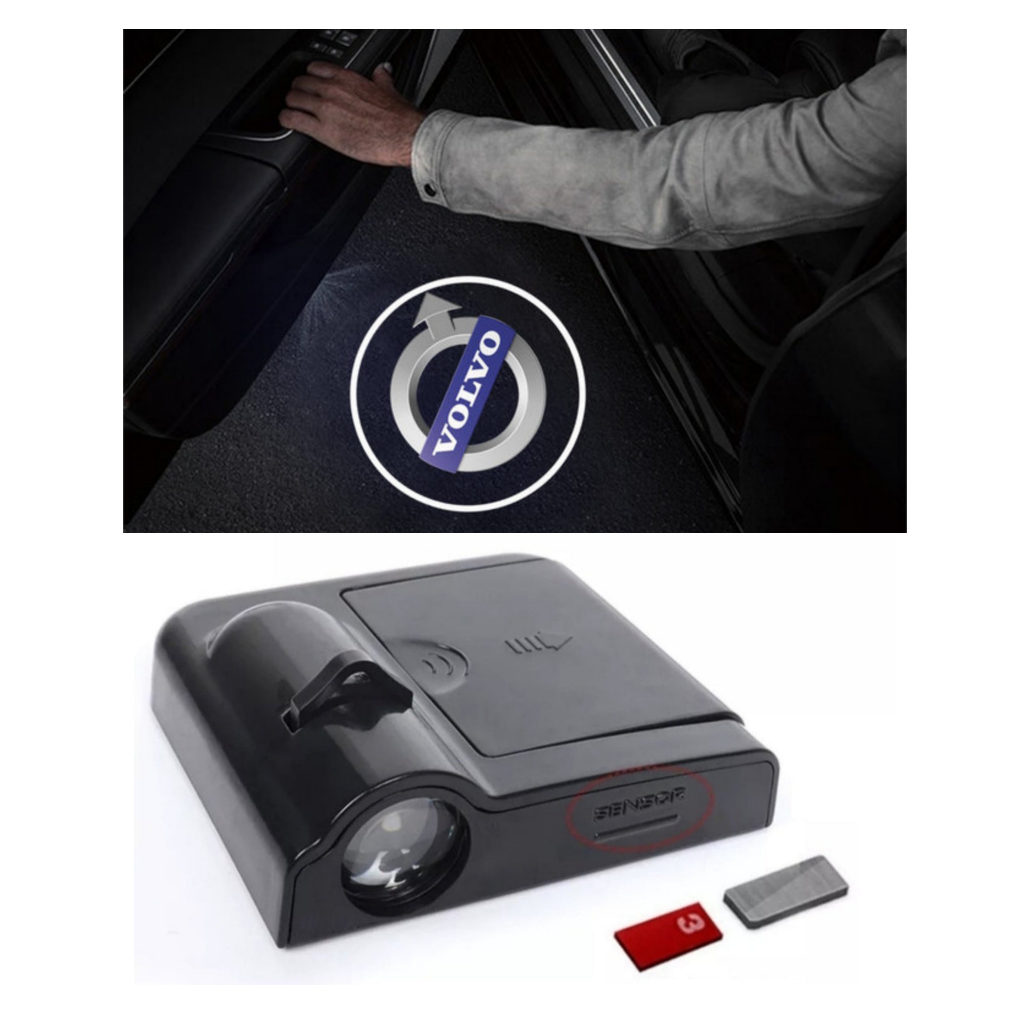 VOLVO Door Sill Light - Wireless, Battery Operated, Complete KIT with Magnet.