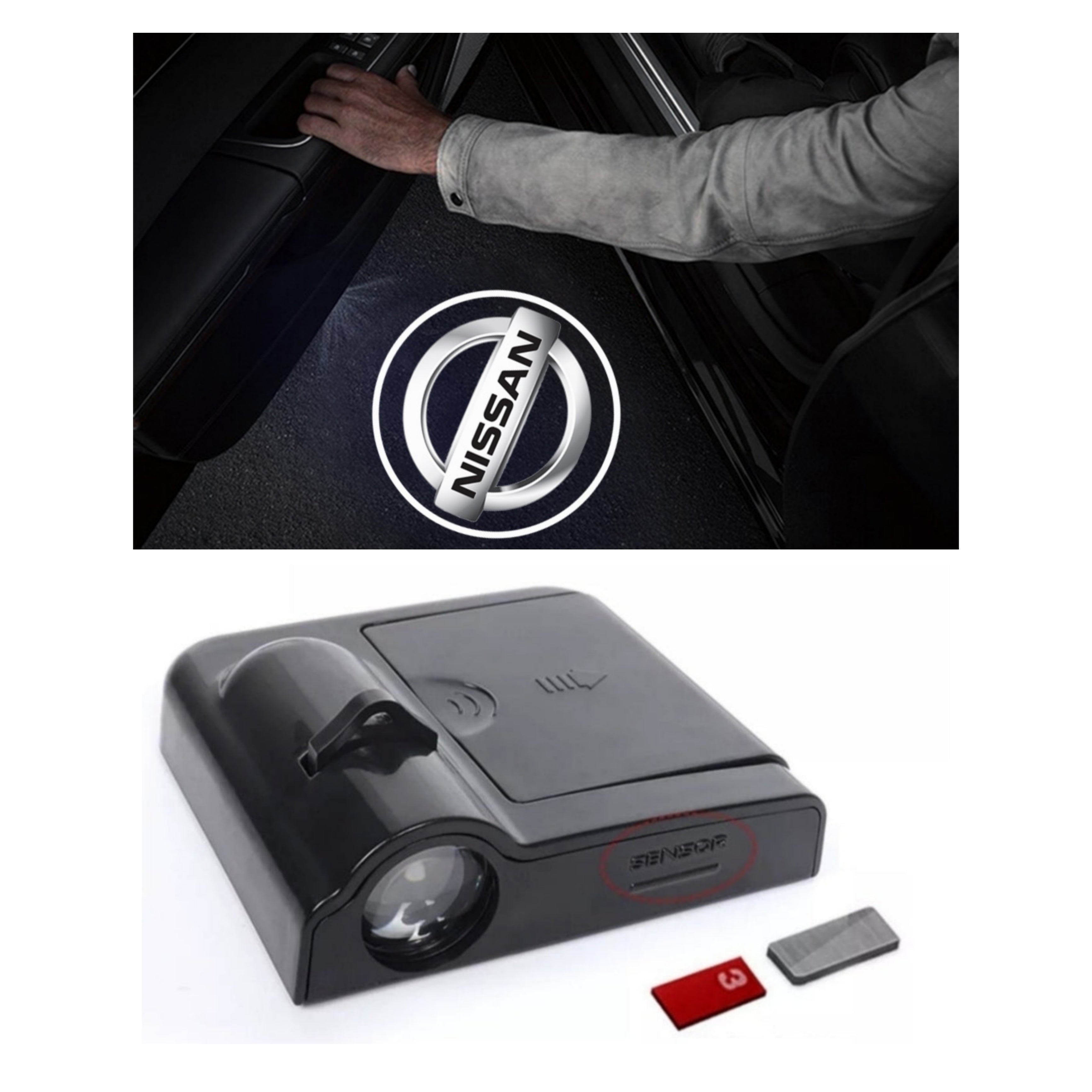 NISSAN Door Sill Light - Wireless, Battery Operated, Complete KIT with Magnet.