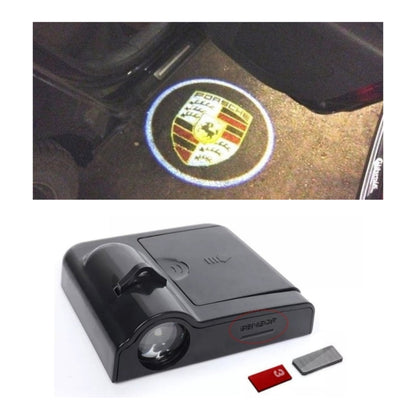 PORSCHE Door Sill Light - Wireless, Battery Operated, Complete KIT with Magnet.