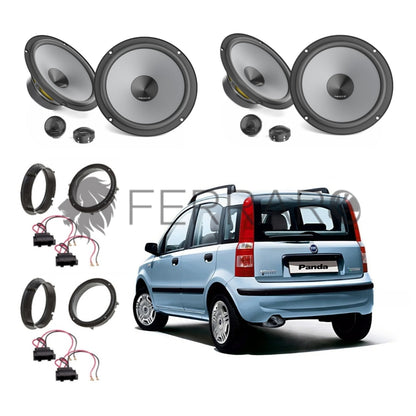 Kit 8 Casse Altoparlanti Hertz K165 per Fiat Panda dal 2003 con Griglie Tweeter