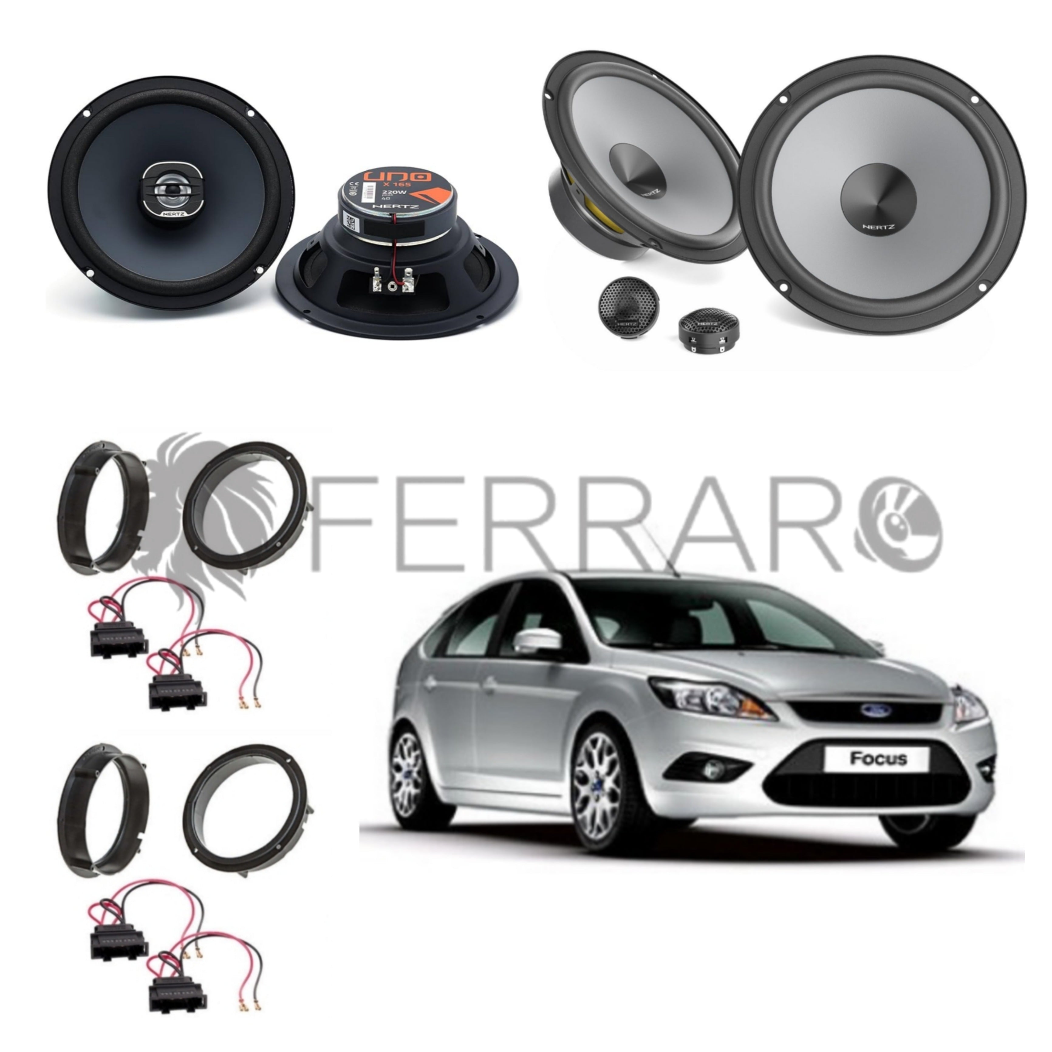 Hertz Kit 6 Casse | K 165 | X 165 | Ant/Post | Ford Focus II dal 2004-2011