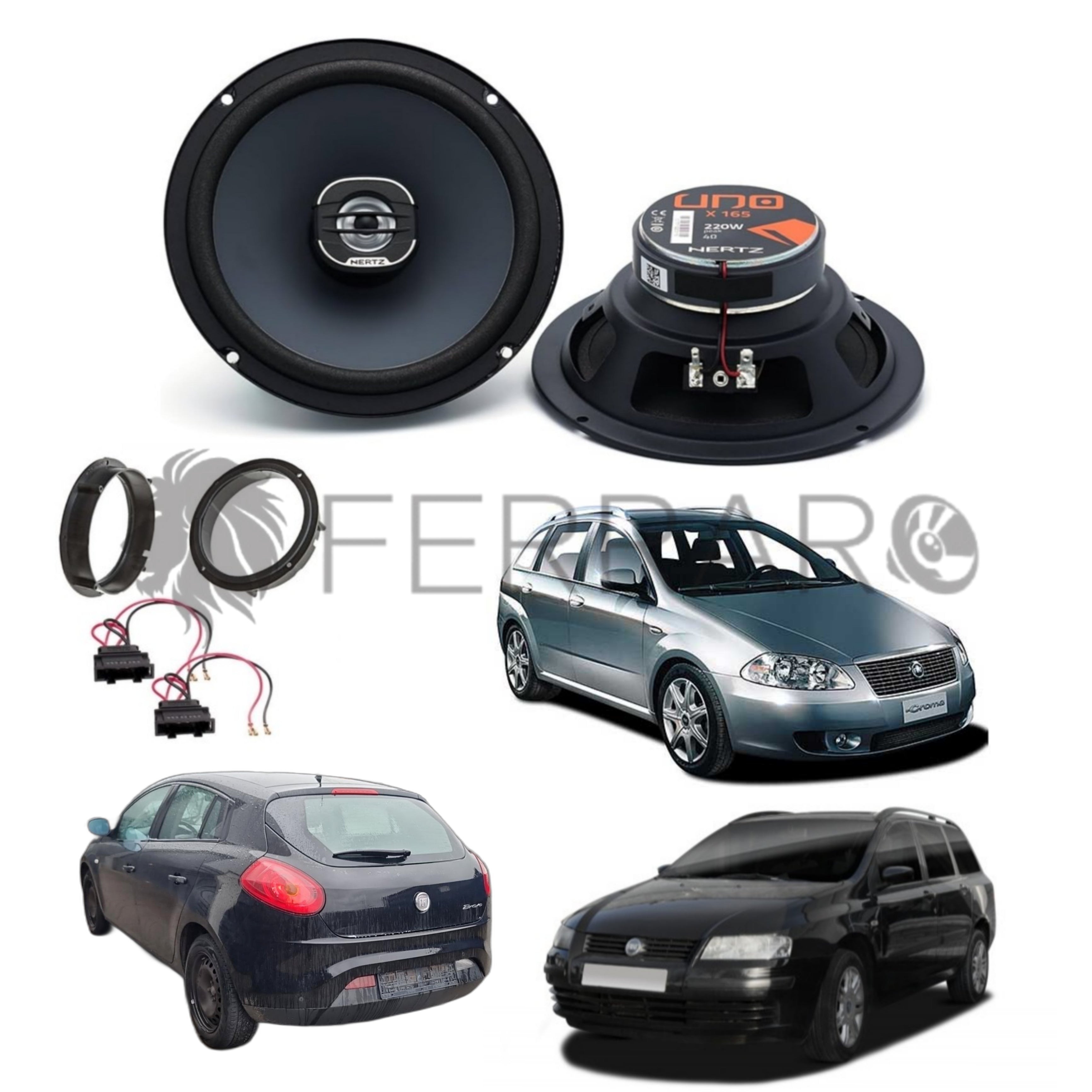 Hertz Kit 2 Casse | X 165 | Anteriori | Fiat Bravo, Croma e Stilo