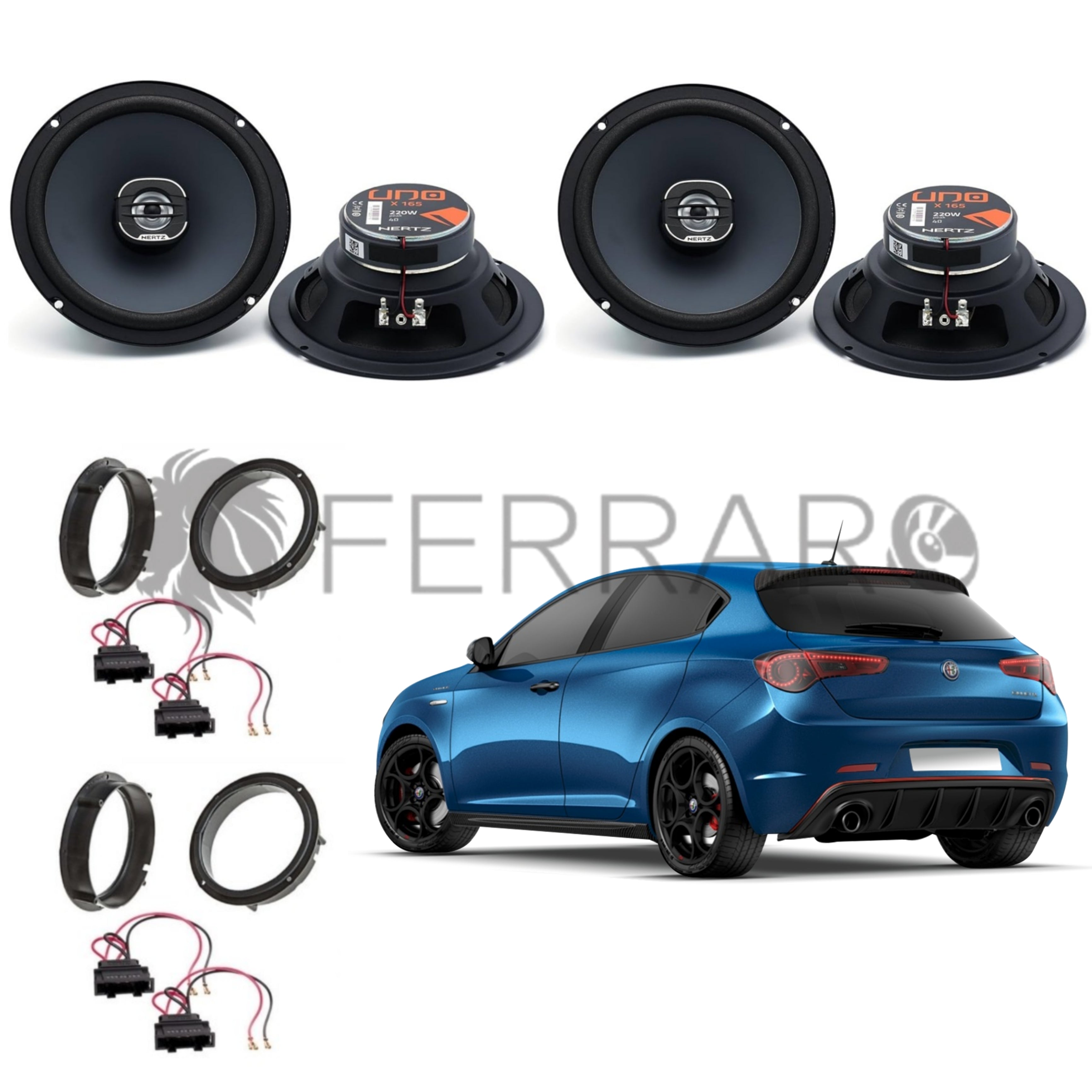 Hertz Kit 4 Casse | X 165 | Ant/Post | Alfaromeo Giulietta