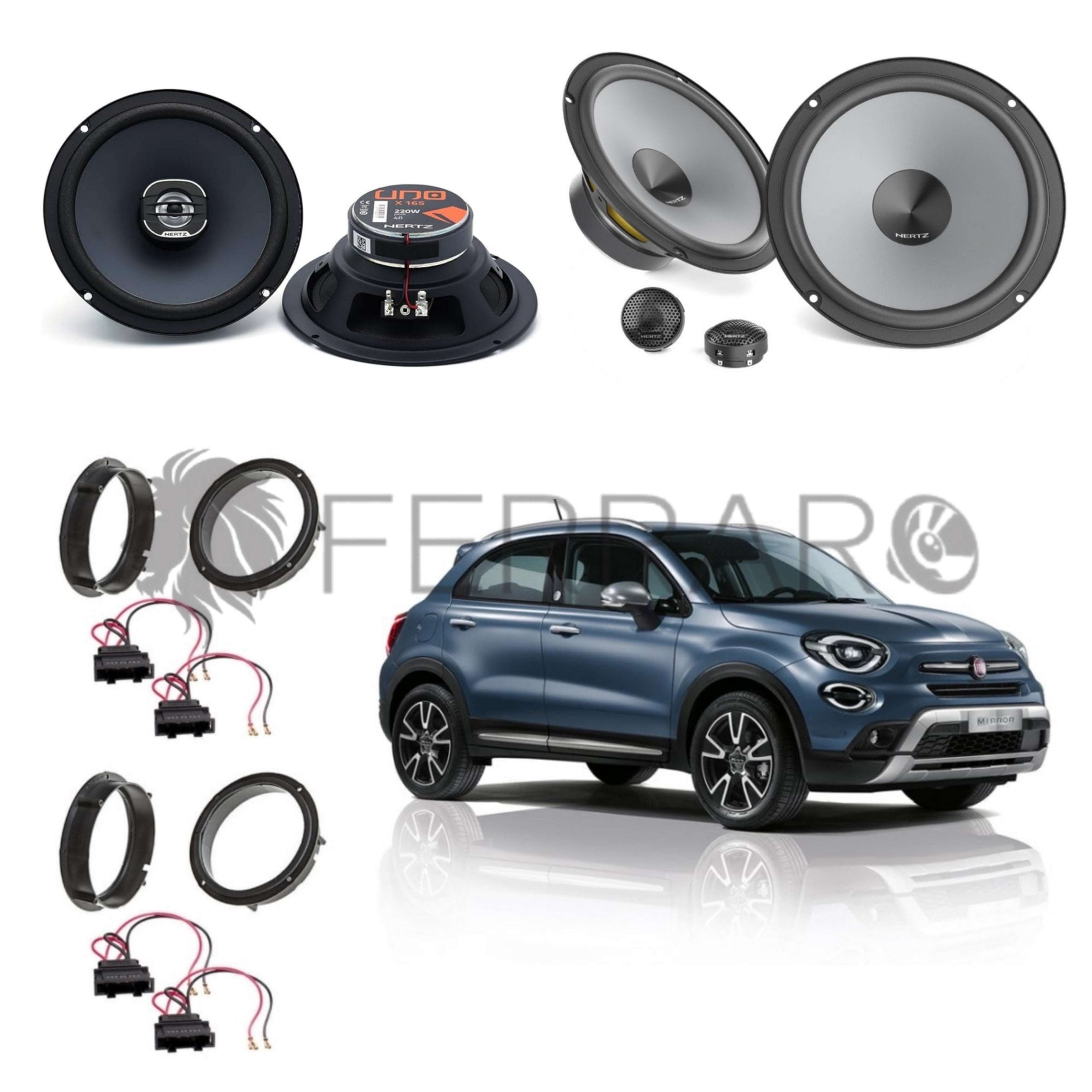 Hertz Kit 6 Casse | X 165 | K 165 | Ant/Post | Fiat 500X