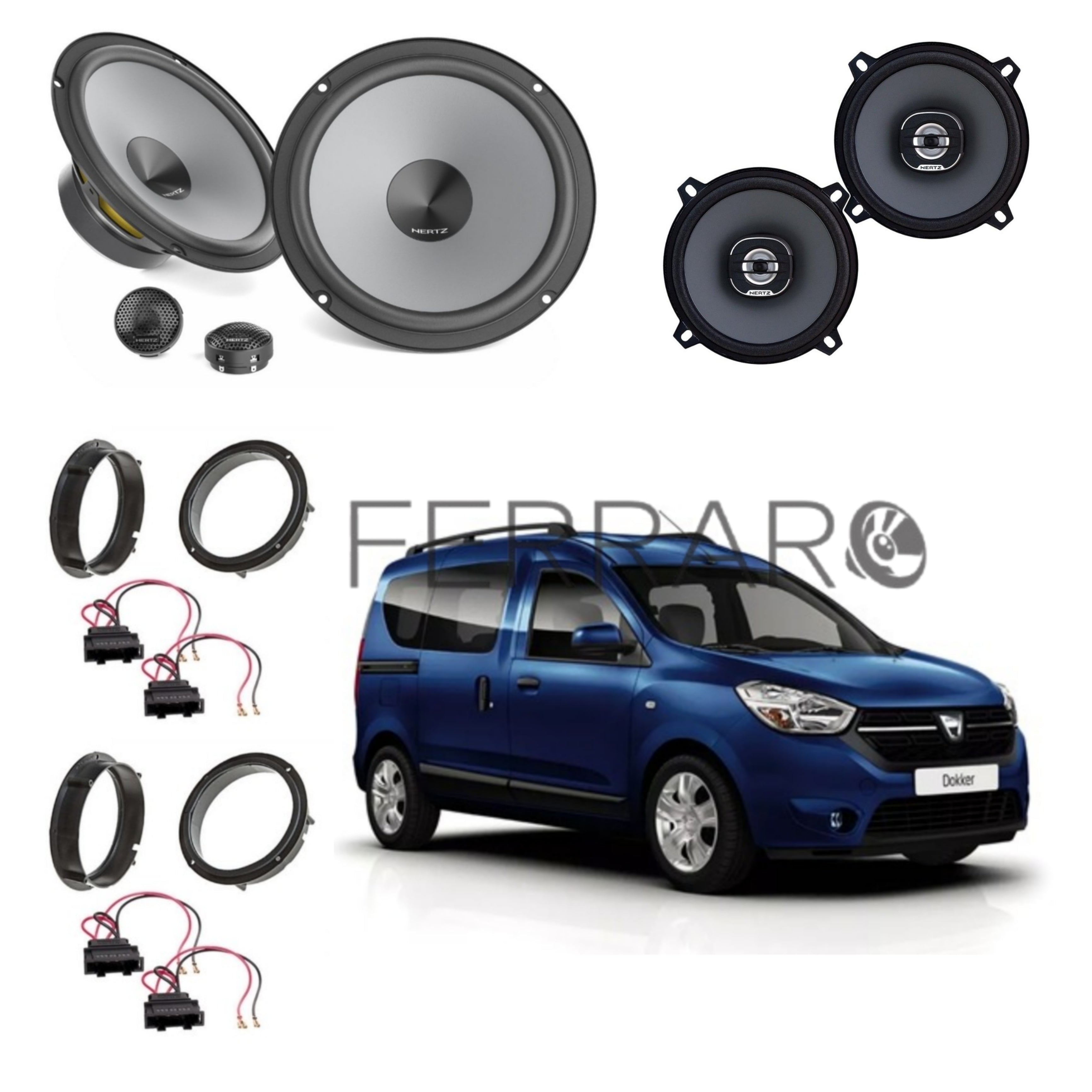 Hertz Kit 6 Casse | K 165 | X 130 | Ant/Post | Dacia Dokker dal 2012>