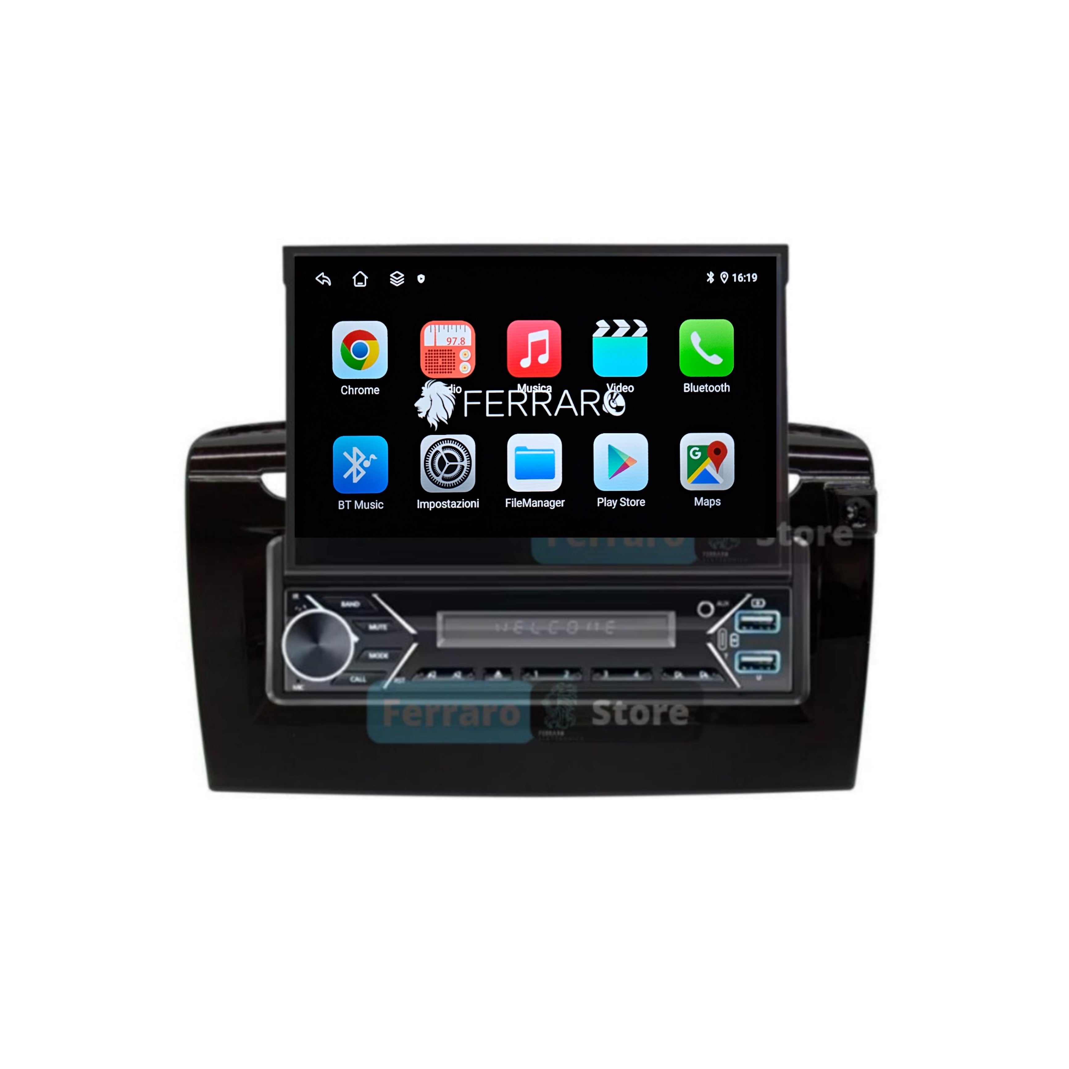 Autoradio per Lancia Y 7" | 2012-2020 | Android | Bluetooth | Motorizzato | CarPlay | Android Auto | 2/32GB Ram