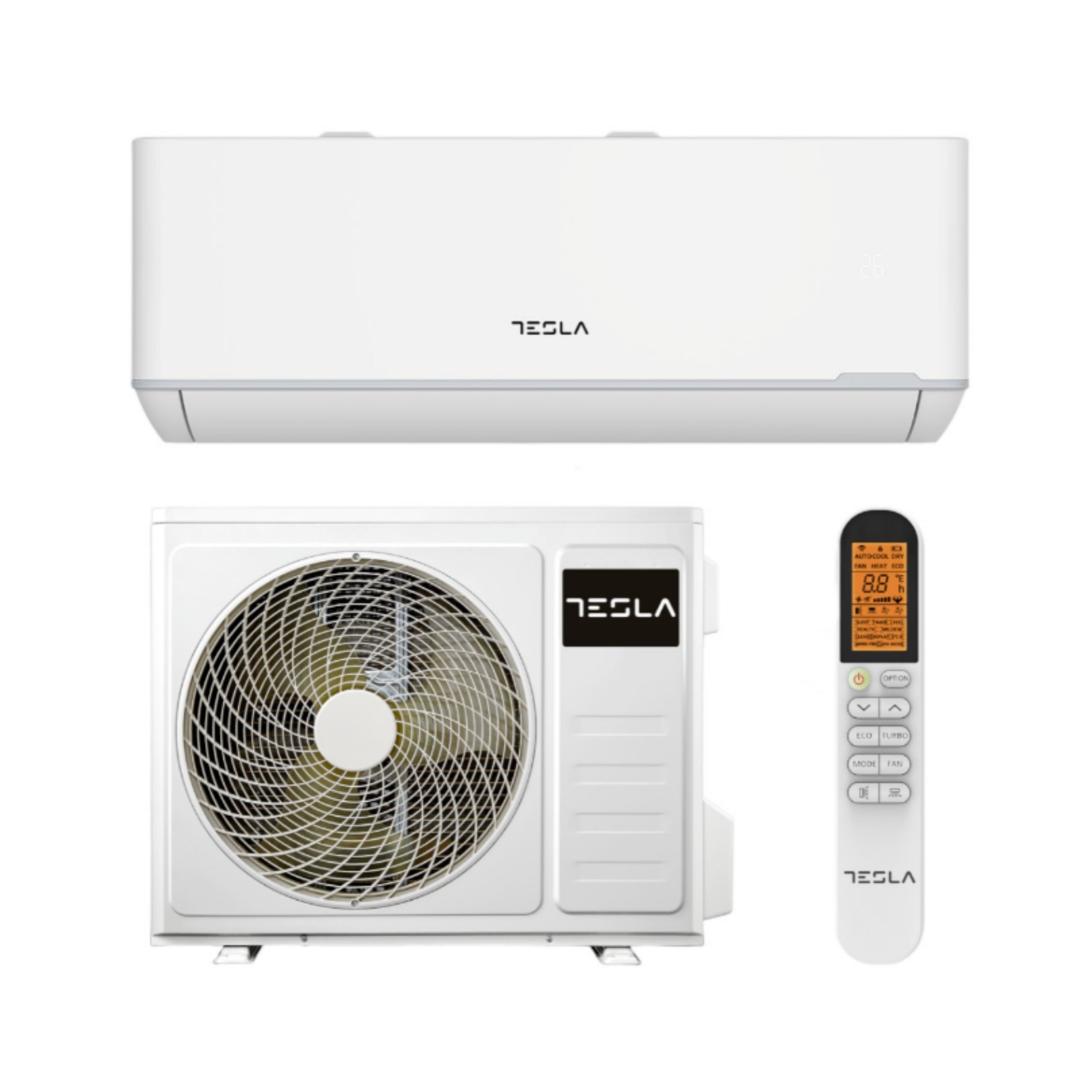 Tesla Climatizzatore | TA27FFLL | Split System | A++/A+ | 9000 Btu | Wifi | 2 Telecomandi | Bianco