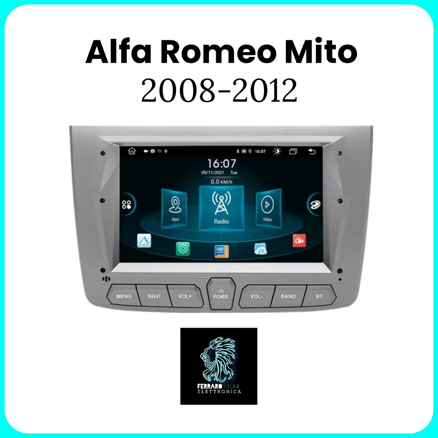 Autoradio per AlfaRomeo MITO [2008 - 2012] - Sistema auto Intelligente,  2Din 7Pollici, GPS, Navigatore, Wifi