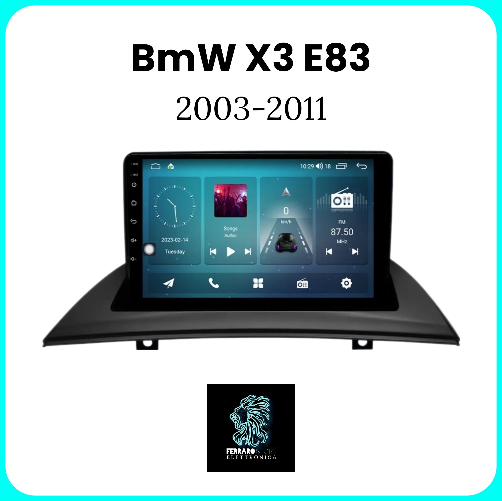Autoradio per BMW X3 / E83 [2003 - 2011] - 2GB/4GB Autoradio con Sistema Intelligente, GPS, Navigatore, 2Din 9"Pollici, Wifi