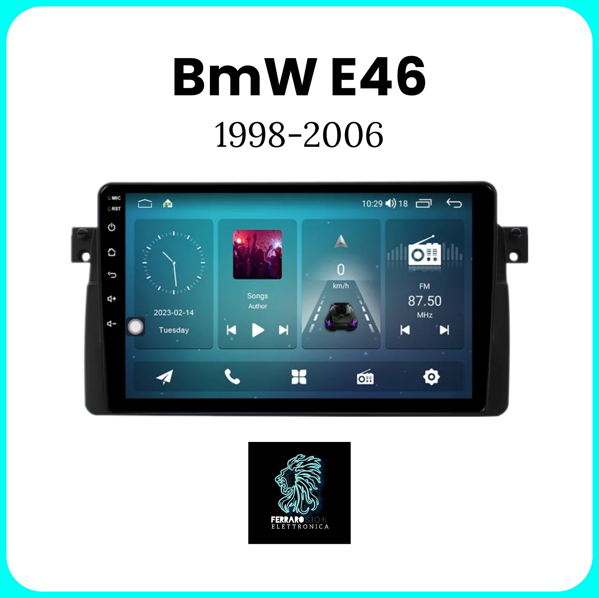 Autoradio per BMW E46 / M3 [1998 - 2006] - Autoradio con Sistema Intelligente, GPS, Navigatore, 2Din 9"Pollici, Wifi