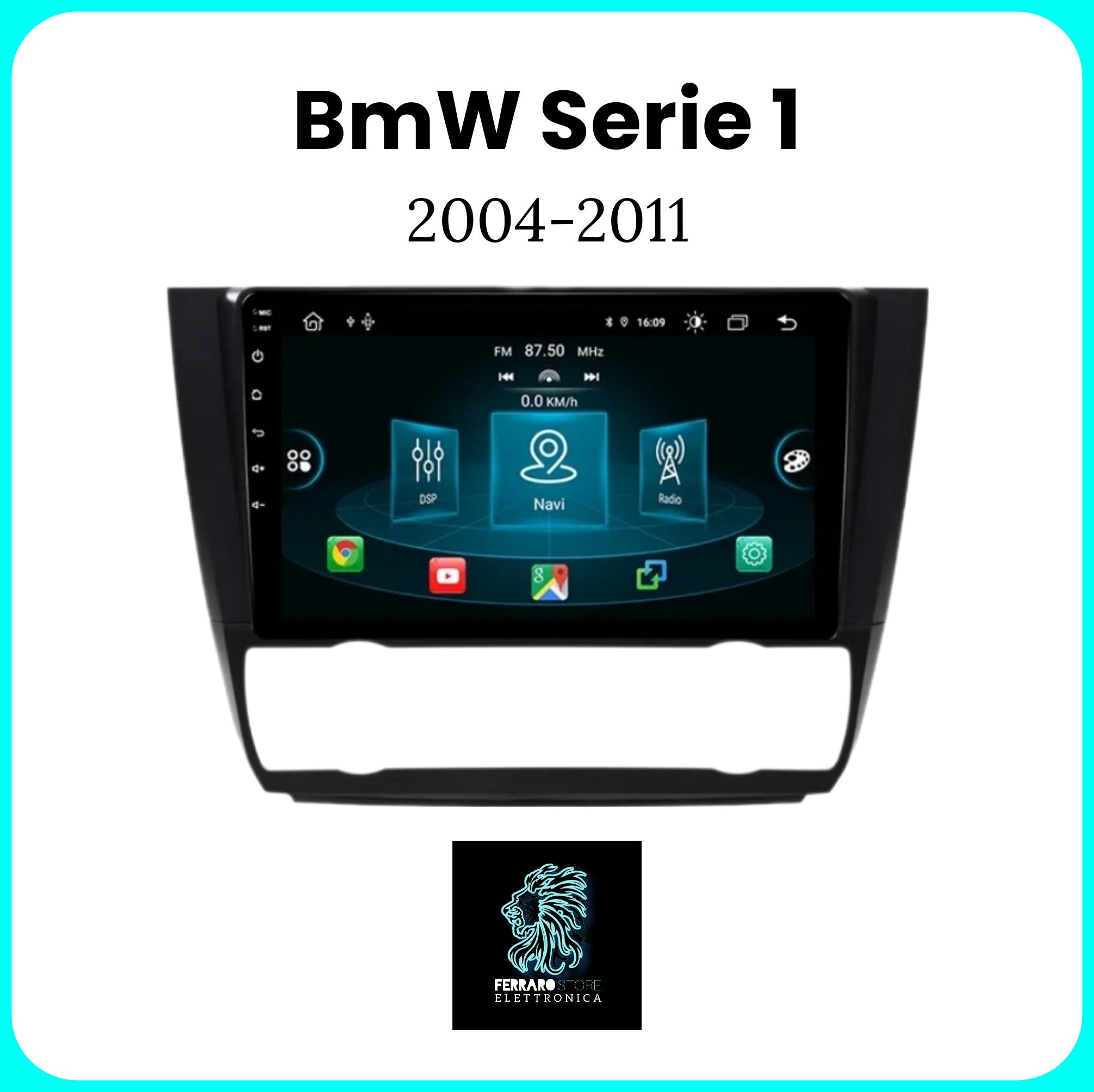 Autoradio per BMW SERIE 1 / E87 / E81 / E82 / E88 [2004 - 2011] - 2GB/4GB, Autoradio con Sistema Intelligente, 2Din 9"Pollici GPS, Navigatore, Wifi