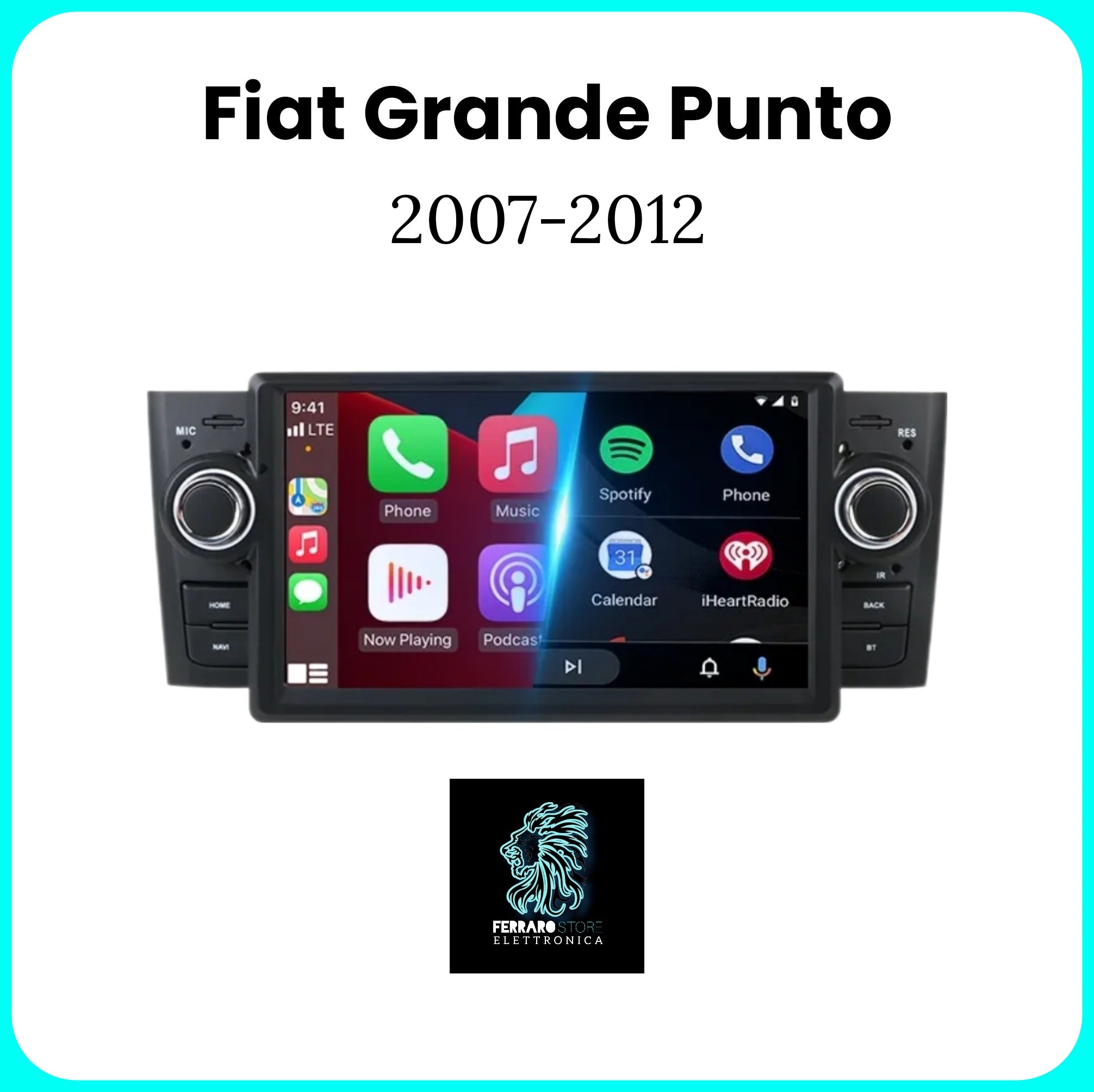 Autoradio per FIAT GRANDE PUNTO [2007 - 2012] - Sistema auto Intelligente, 2Din 7"Pollici, GPS, Navigatore, RDS, CarPlay & Android Auto