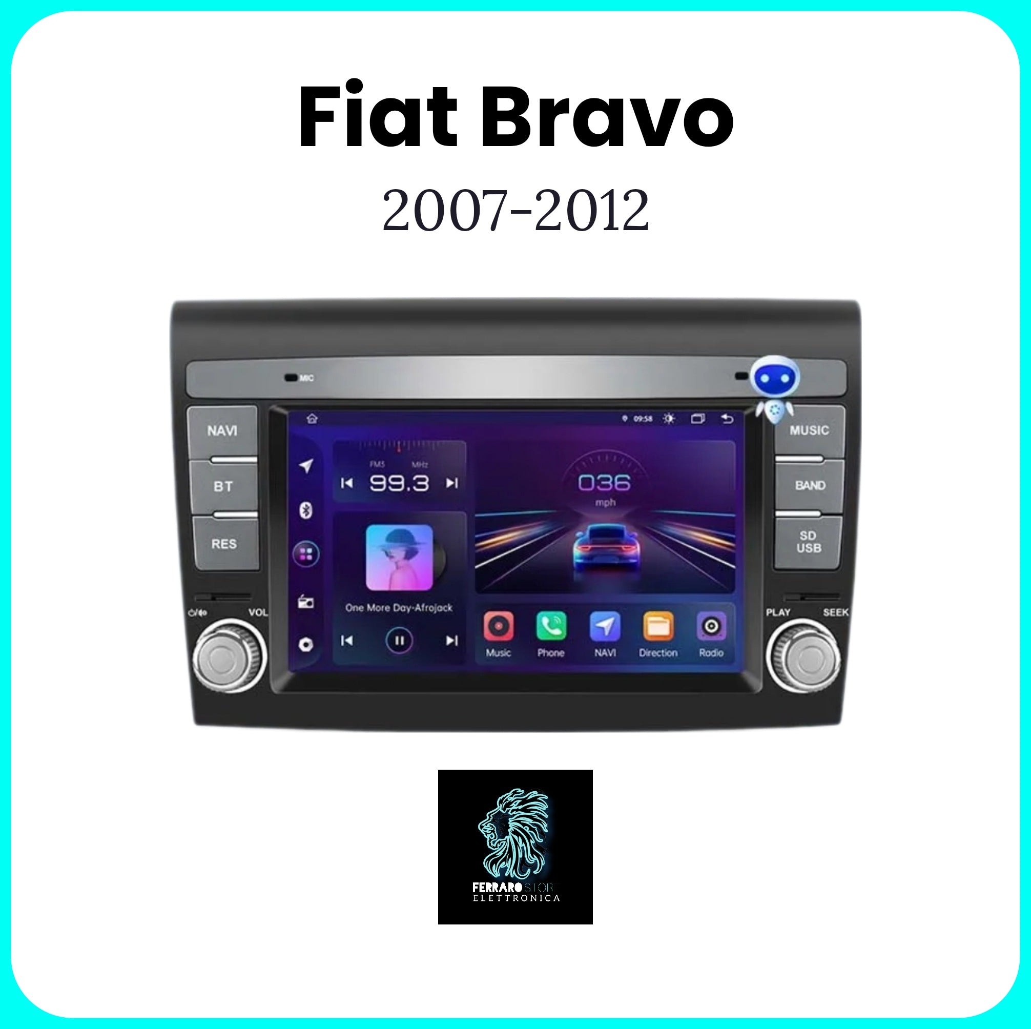 Autoradio per FIAT BRAVO [2007-2012] - Sistema auto Intelligente, 2Din 7"Pollici, GPS, Navigatore, CarPlay & Android Auto