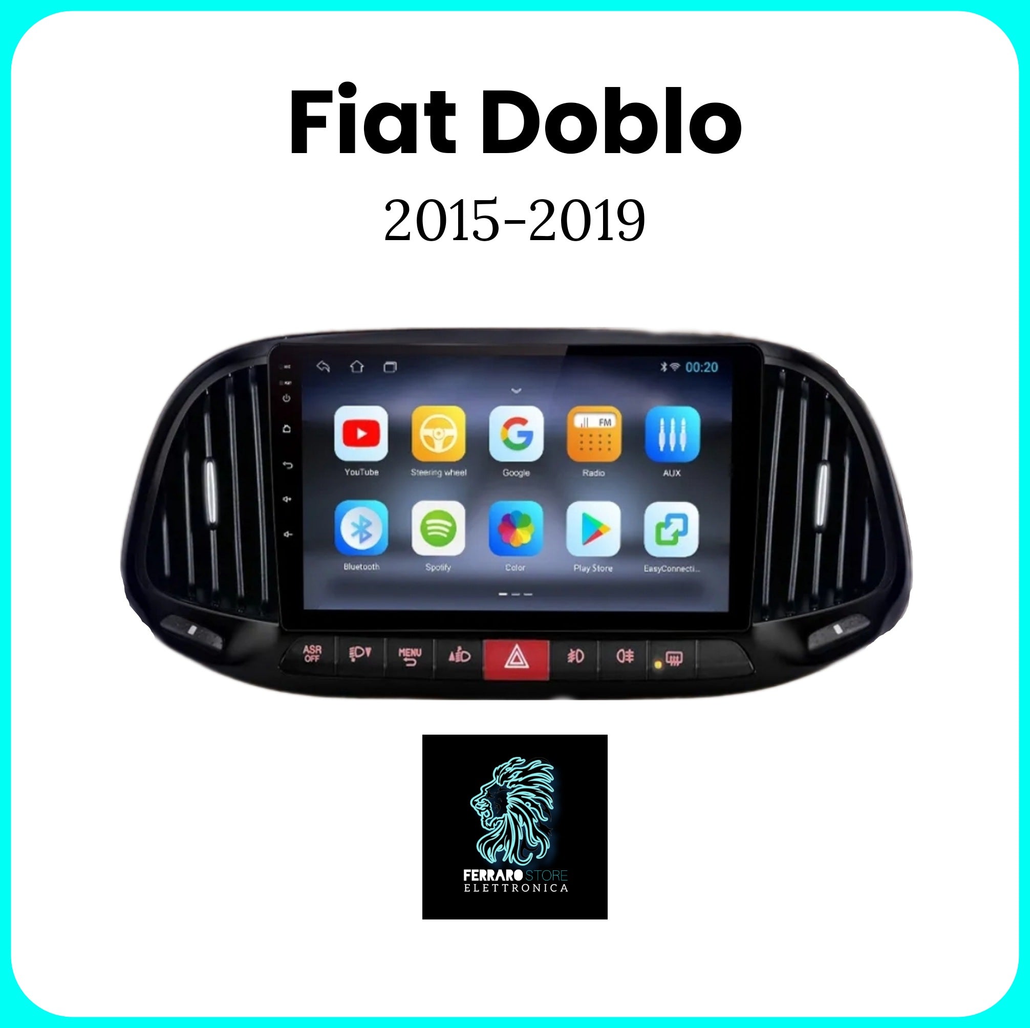 Autoradio per Fiat Doblo [2015 - 2019]  - Sistema auto Intelligente, 2Din 9"Pollici, GPS, Navigatore, Wifi