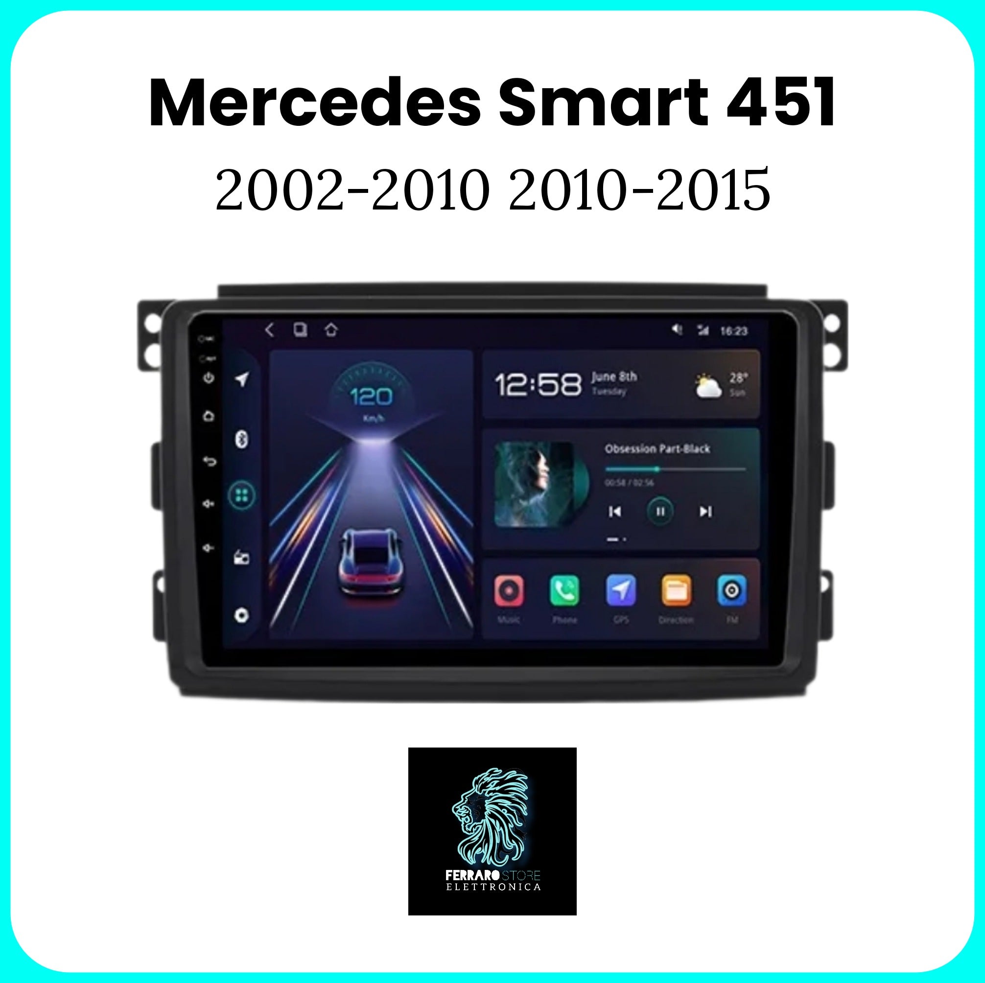 Autoradio per SMART 451 [2002 - 2015] - Sistema auto Intelligente, 2Din 9"Pollici, GPS, Navigatore, Radio RDS, Wifi