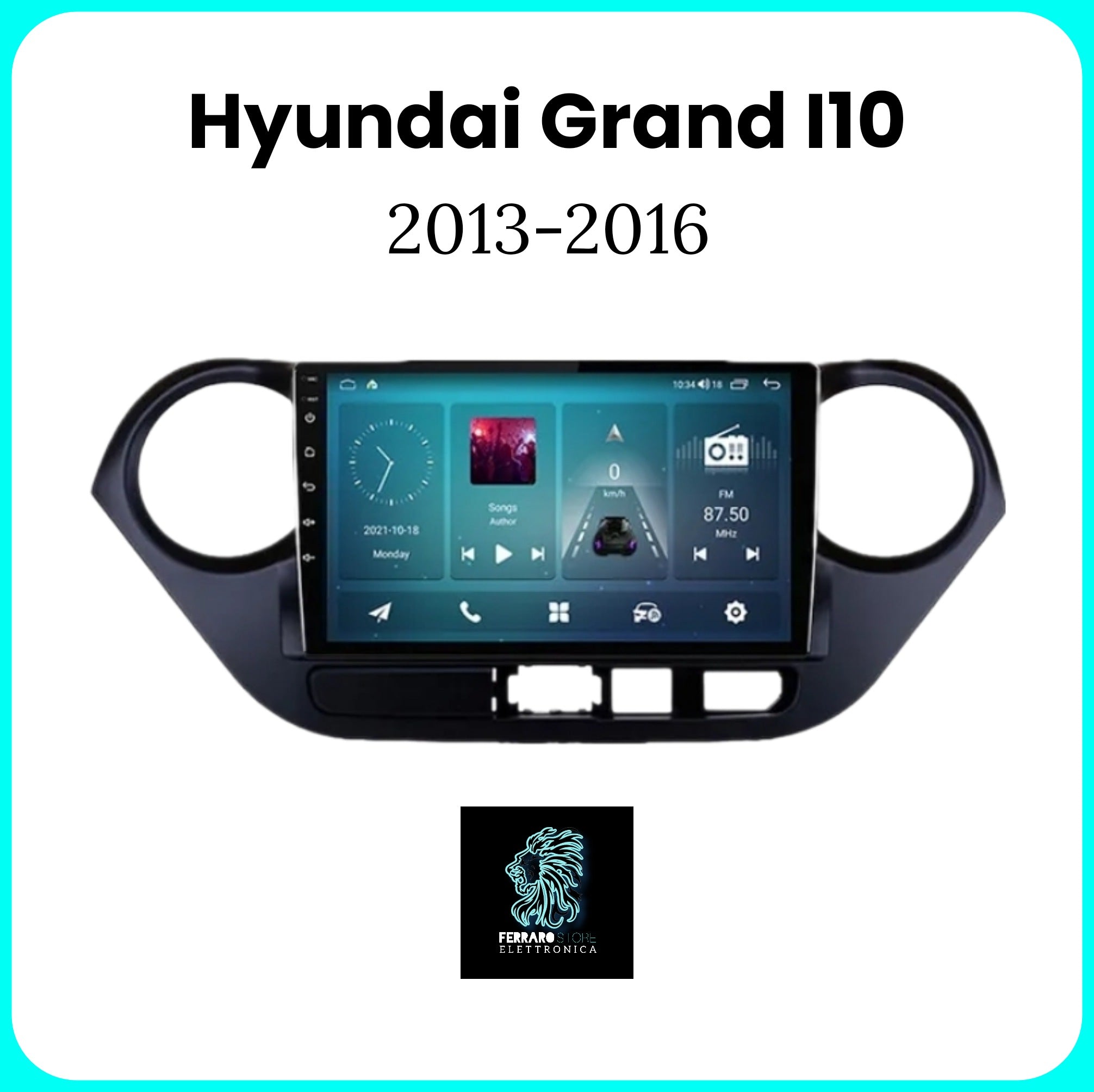 Autoradio per HYUNDAI GRAND I10 [2013 - 2016] - Sistema auto Intelligente, 2Din 9"Pollici, GPS, Navigatore, Wifi