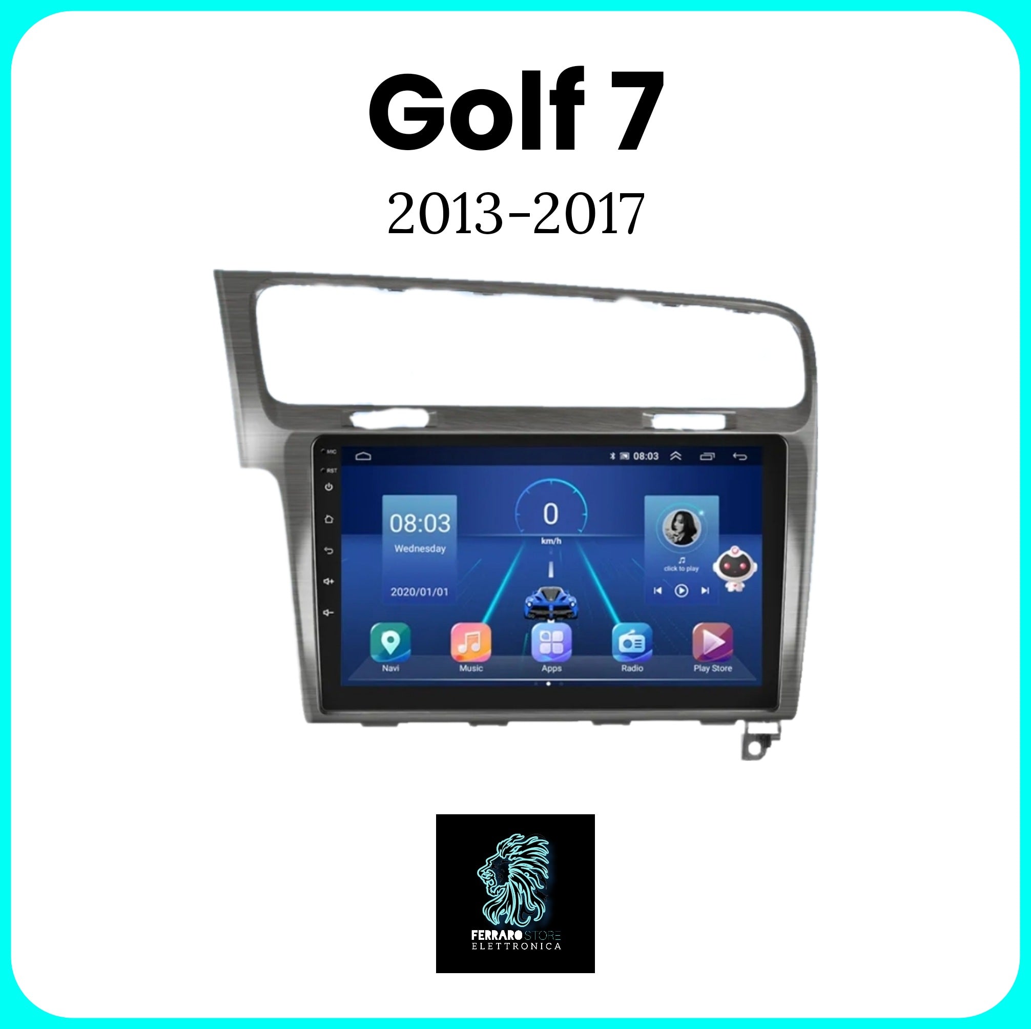 Autoradio per GOLF 7 [2013-2017] - Sistema auto Intelligente, 2Din 10.1"Pollici, GPS, Navigatore, Radio RDS, Wifi