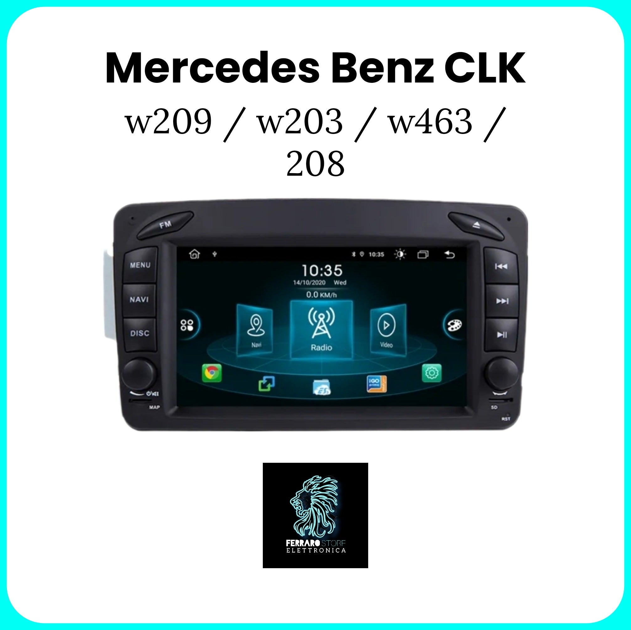 Autoradio per MERCEDES BENZ CLK / W209 / W203 / W463 / W208 [2009 - 2016] - Radio RDS, Sistema auto Intelligente, 2Din 7"Pollici, GPS, Navigatore, Wifi