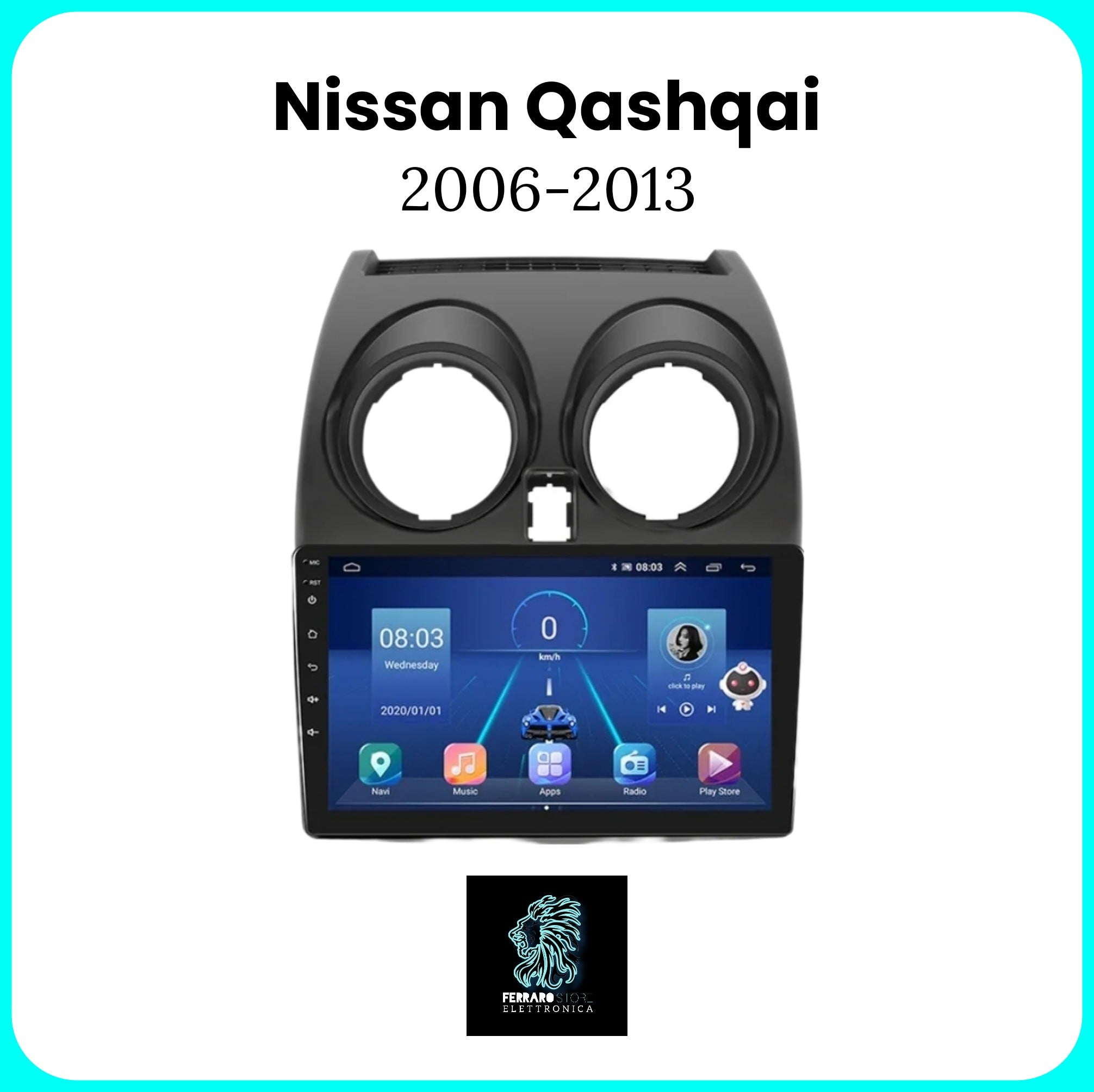 Autoradio per NISSAN QASHQAI J10 [2006 - 2013] - Sistema auto Intelligente, 2Din 9"Pollici, GPS, Navigatore, Wifi