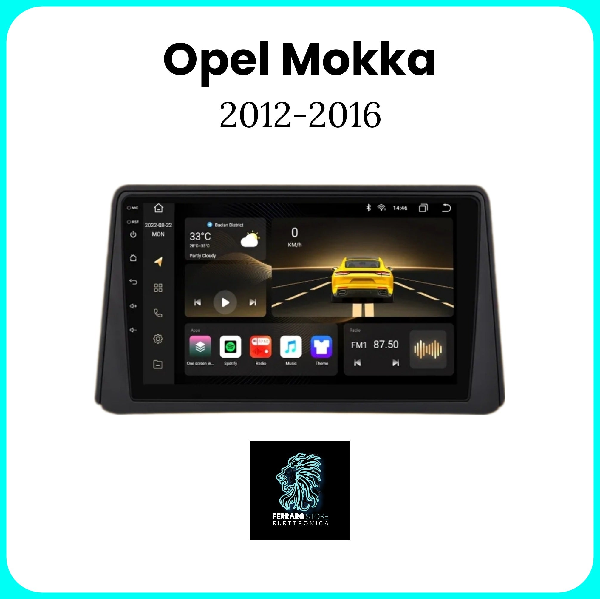 Autoradio per OPEL MOKKA [2012 - 2016] - 2Din 9"Pollici, Autoradio con Sistema Intelligente, GPS, Navigatore, Wifi
