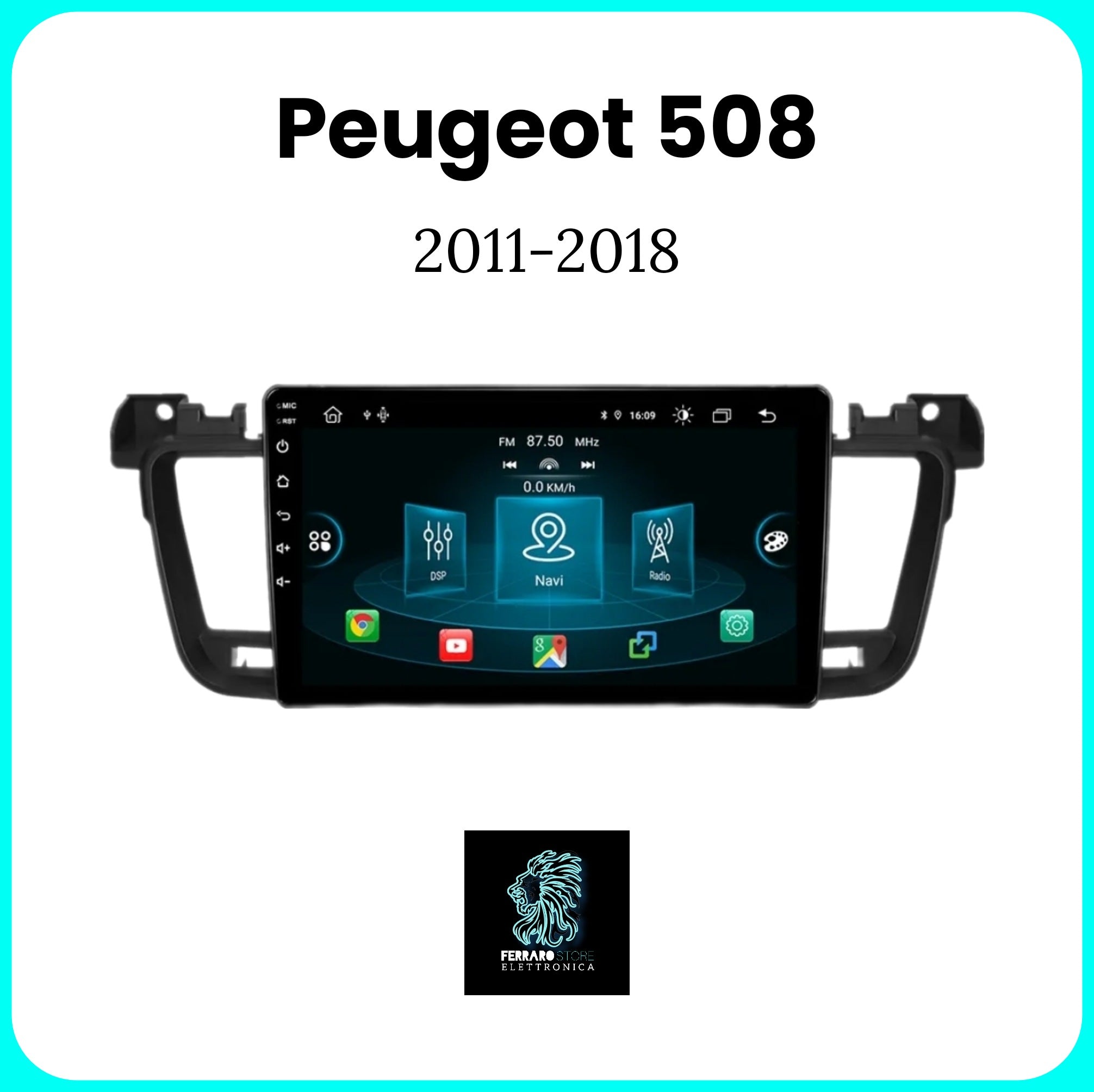 Autoradio per PEUGEOT 508 / 508SW [2011 - 2018] - Sistema auto Intelligente, 2Din 9"Pollici, GPS, Navigatore, Wifi