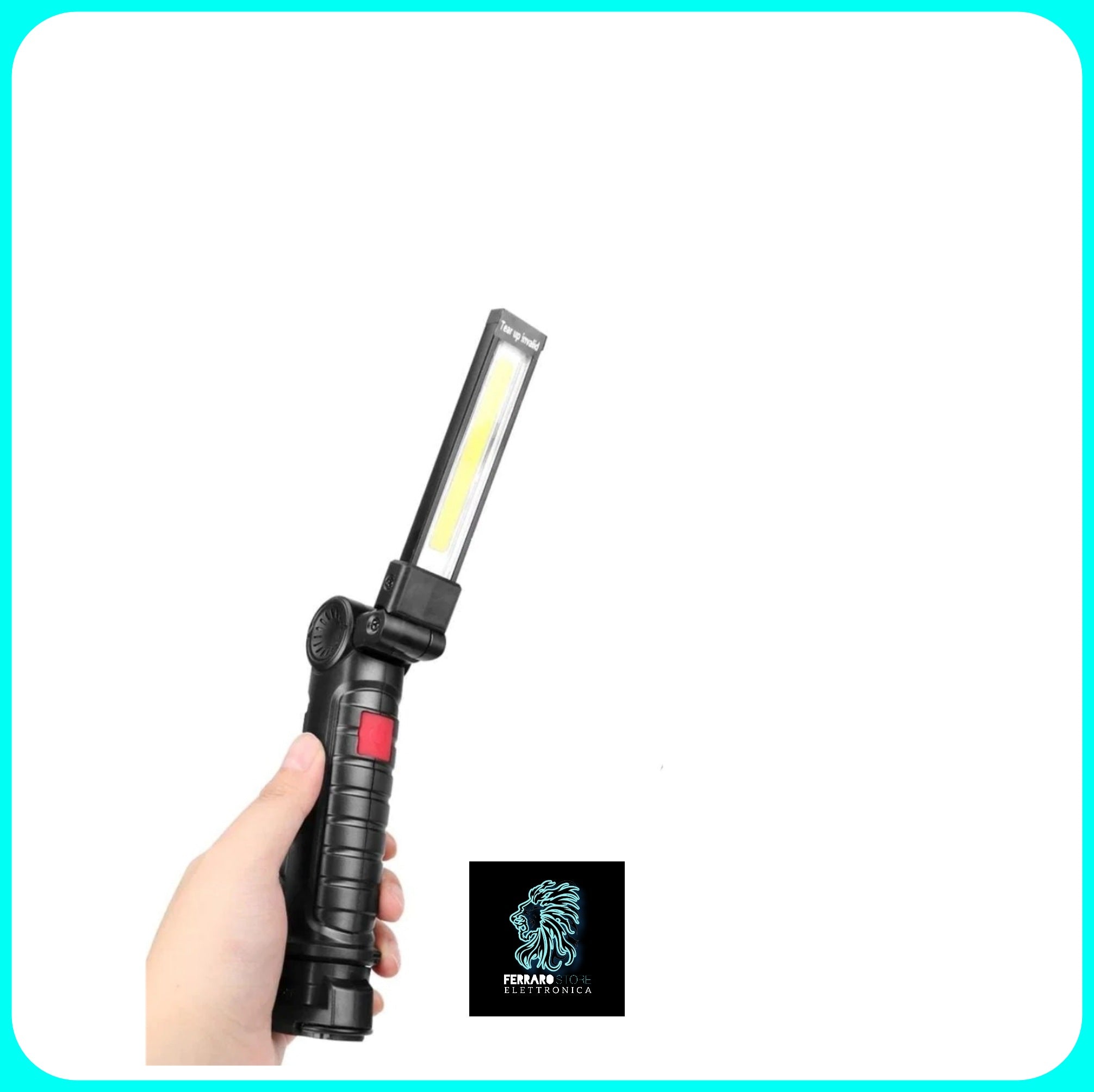 Rechargeable LED Flashlight - USB, Work Lamp, Portable, Magnetic Base, Adjustable.